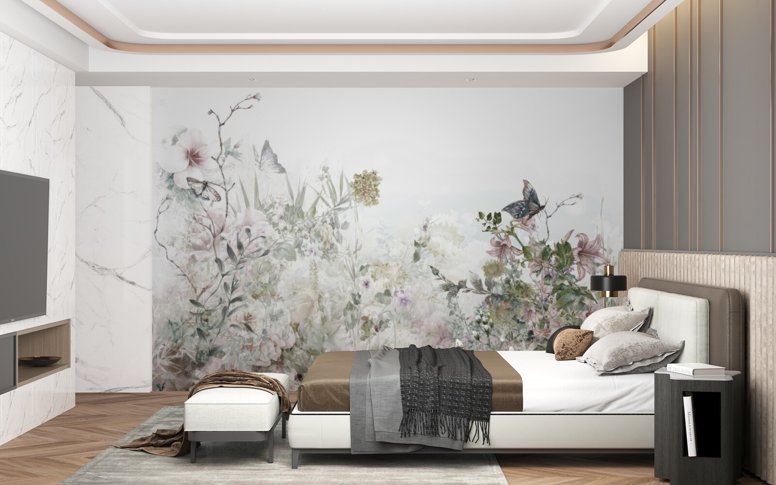 Fototapeta rastliny, na ktorých sedia motýle