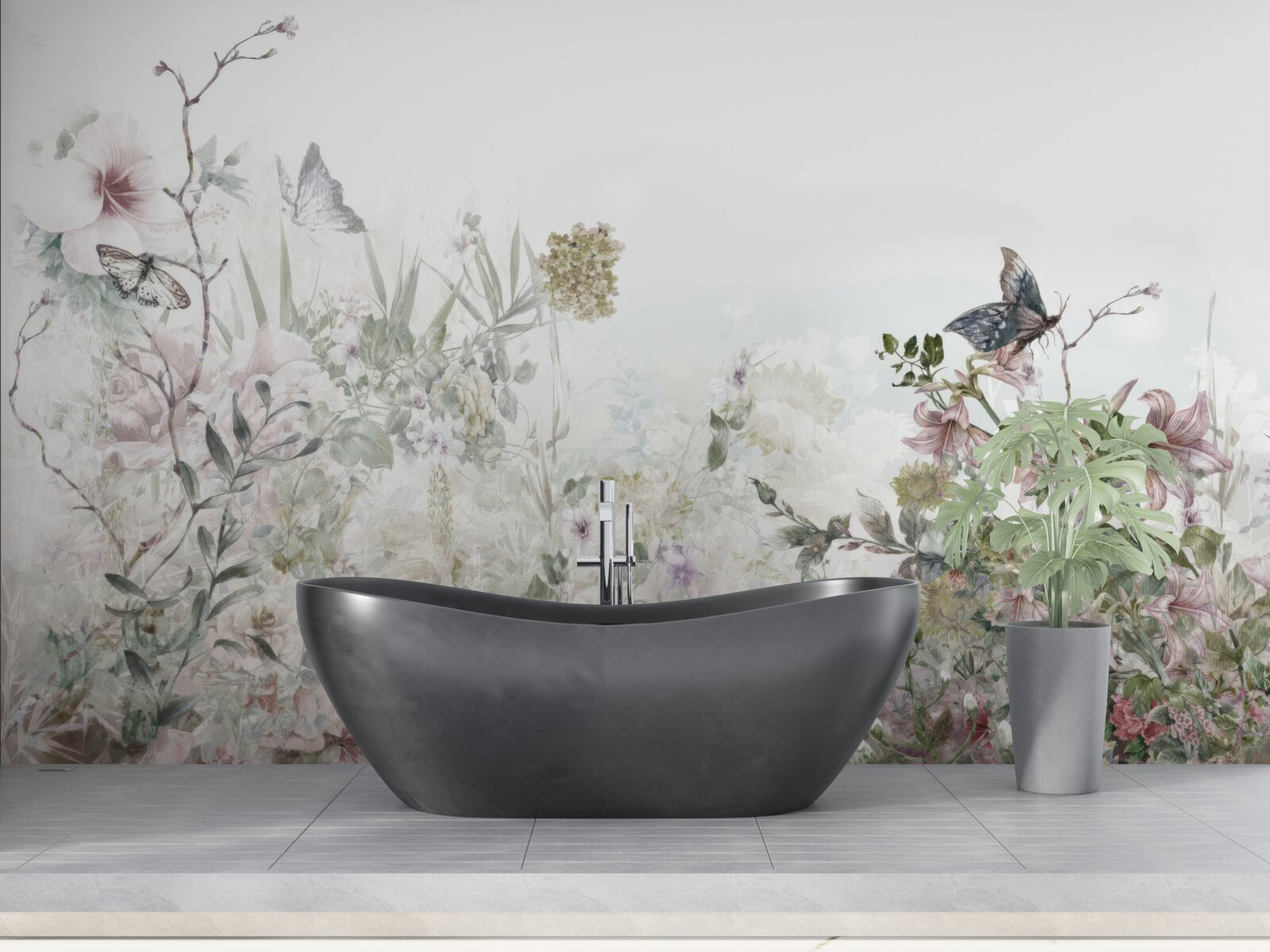 Fototapeta rastliny, na ktorých sedia motýle