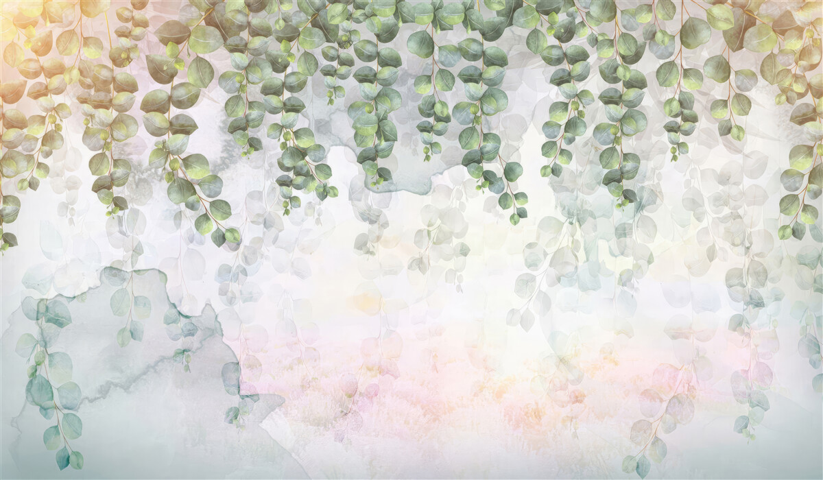 Fototapeta visiace konáre so zelenými listami