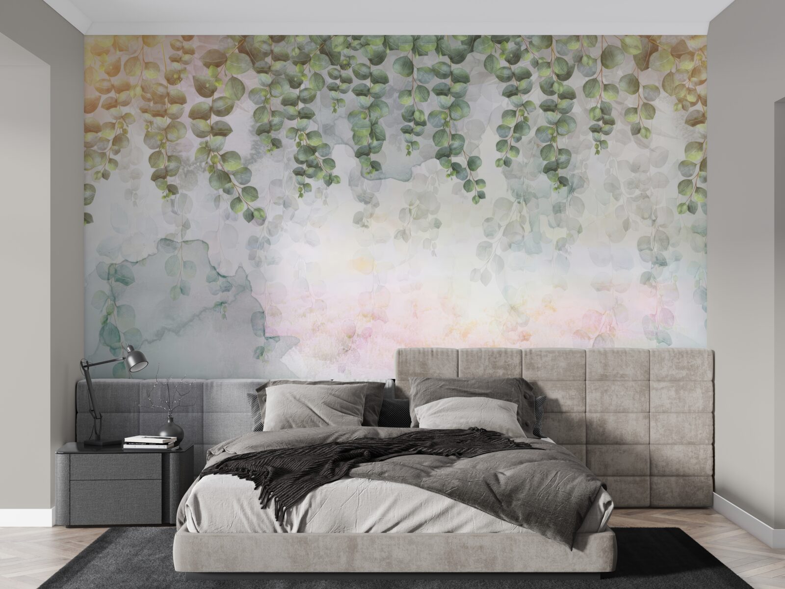 Fototapeta visiace konáre so zelenými listami