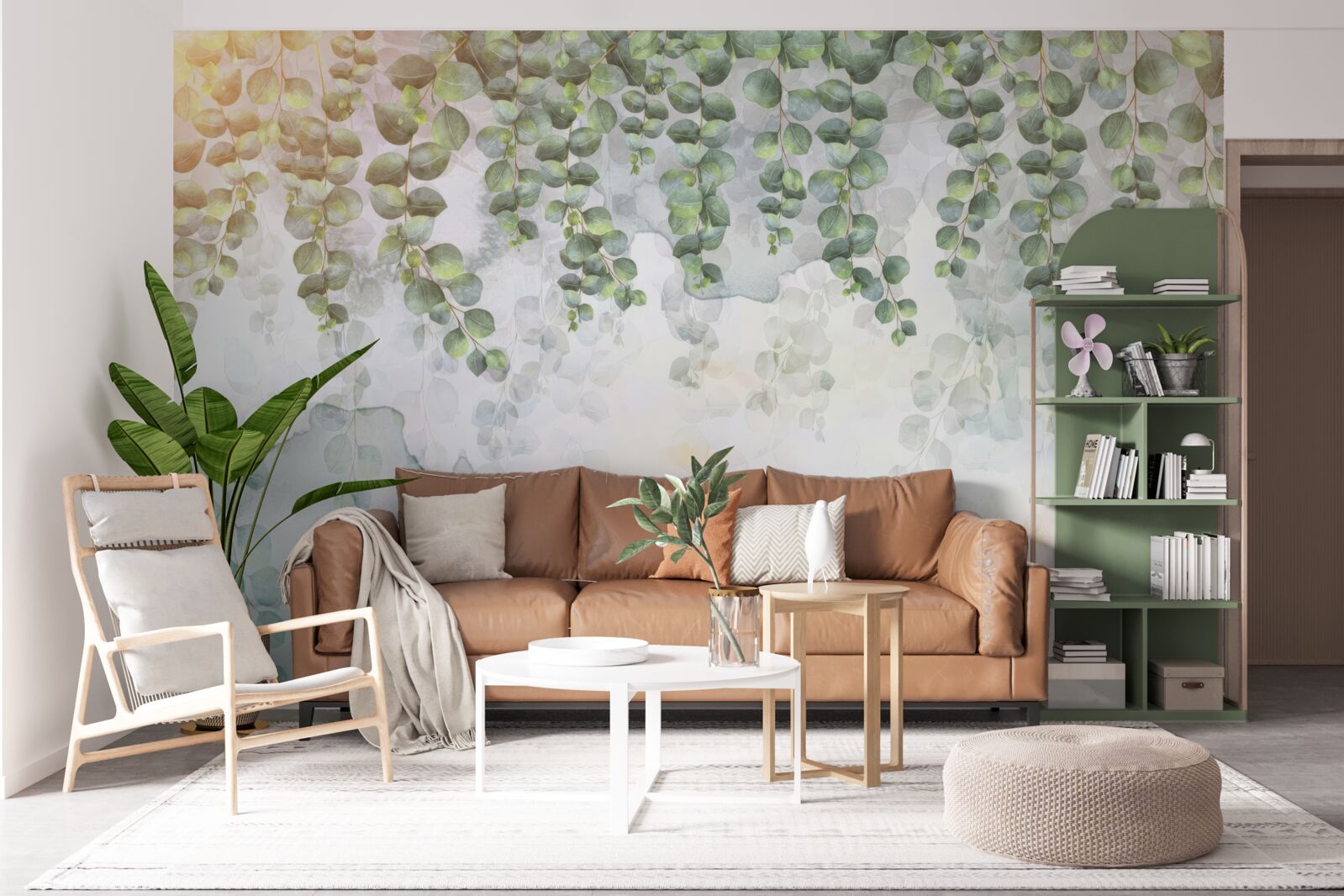 Fototapeta visiace konáre so zelenými listami