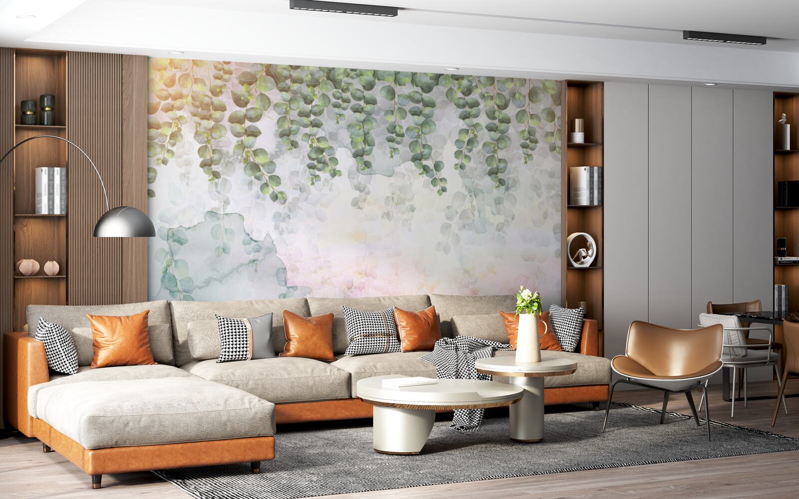 Fototapeta visiace konáre so zelenými listami