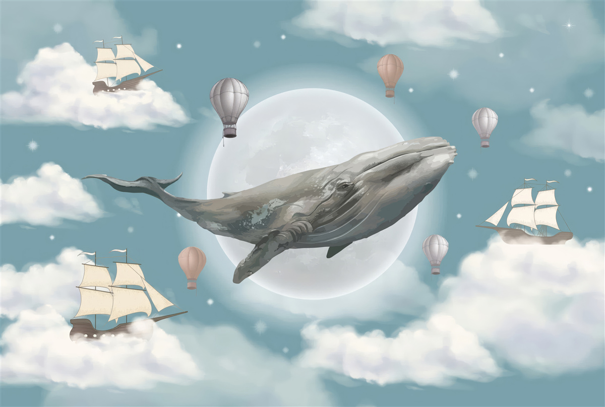 Fototapeta obrovský vorvaň na pozadí splnu