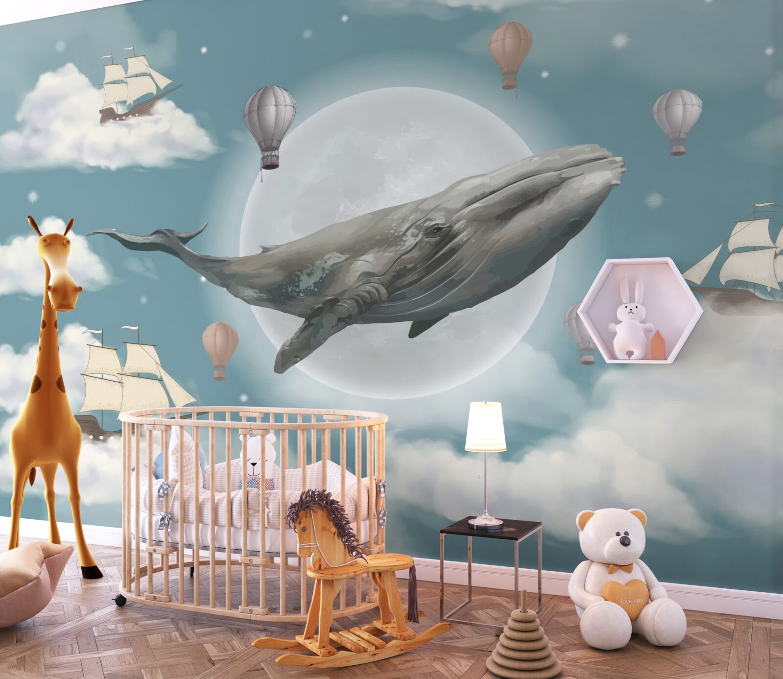 Fototapeta obrovský vorvaň na pozadí splnu