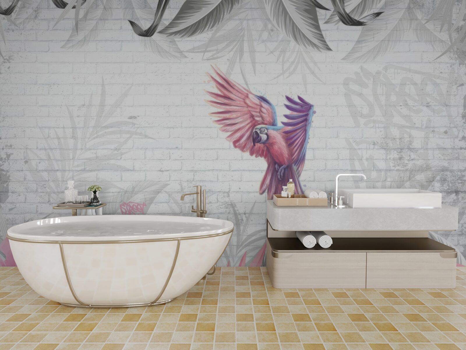 Fototapeta ružový papagáj