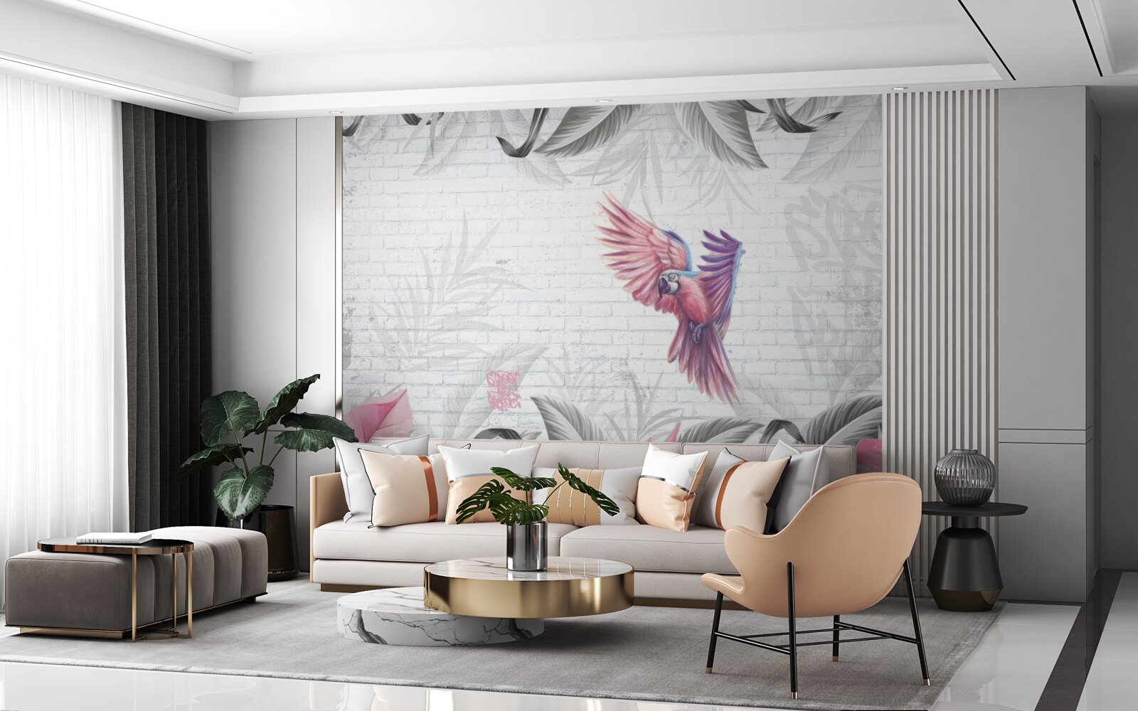 Fototapeta ružový papagáj