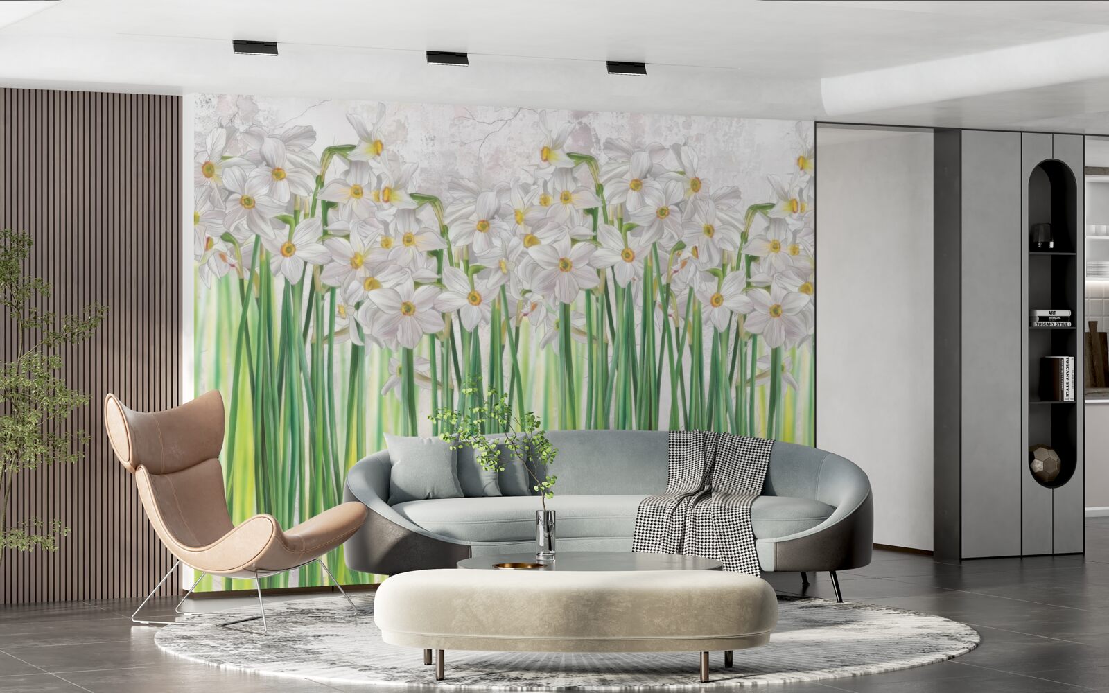 Fototapeta kvety narcisov sú biele