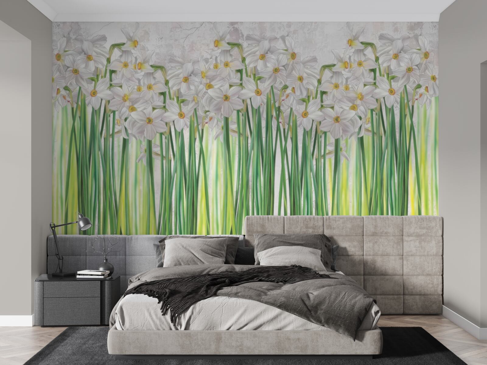 Fototapeta kvety narcisov sú biele