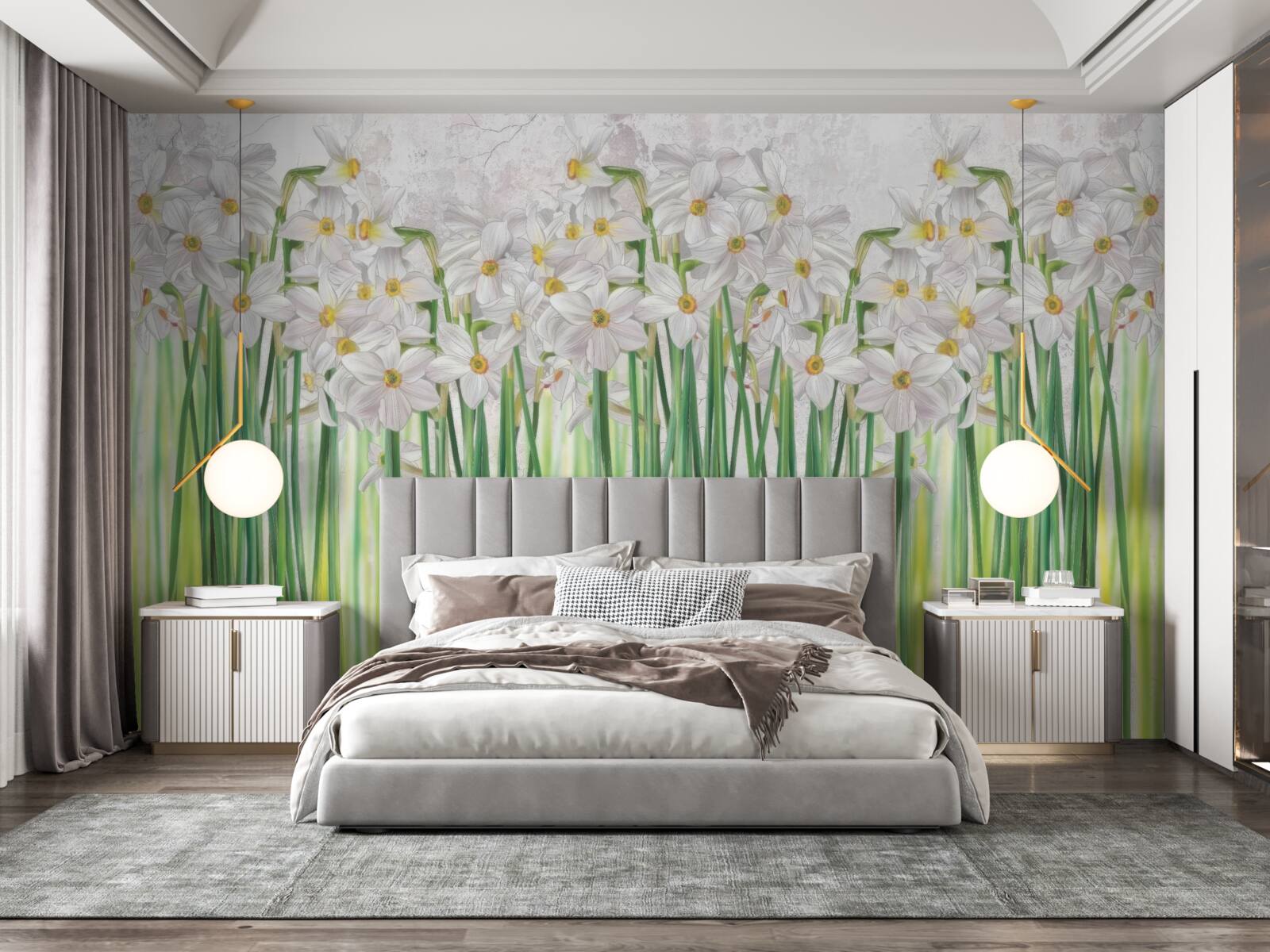 Fototapeta kvety narcisov sú biele