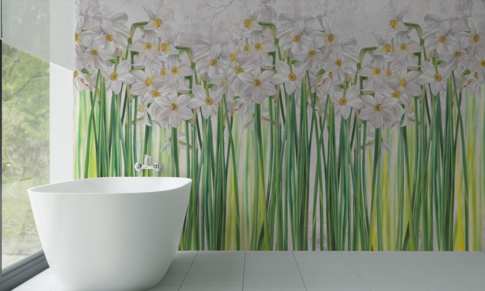 Fototapeta kvety narcisov sú biele