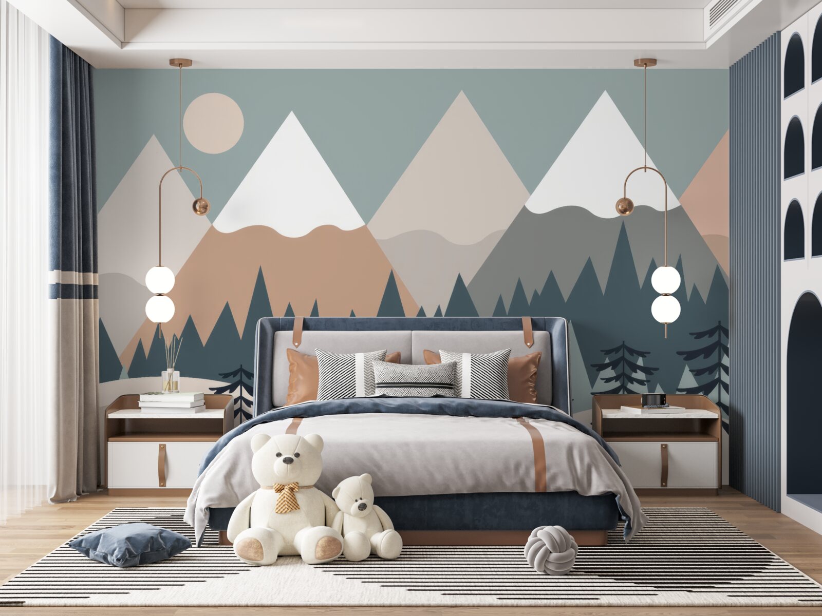 Fototapeta Mesačný svit nad horami