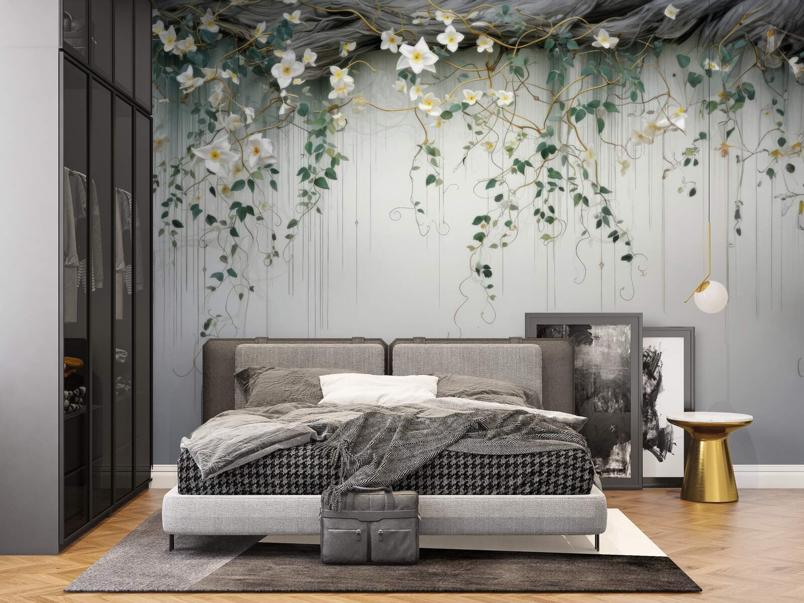 Fototapeta konáre s bielymi kvetmi