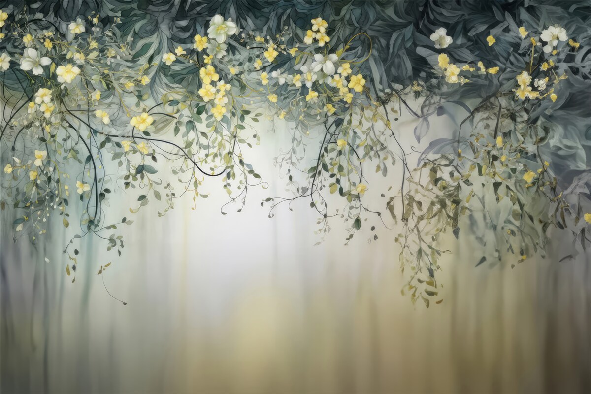 Fototapeta zelené rastliny s visiacimi žltými kvetmi