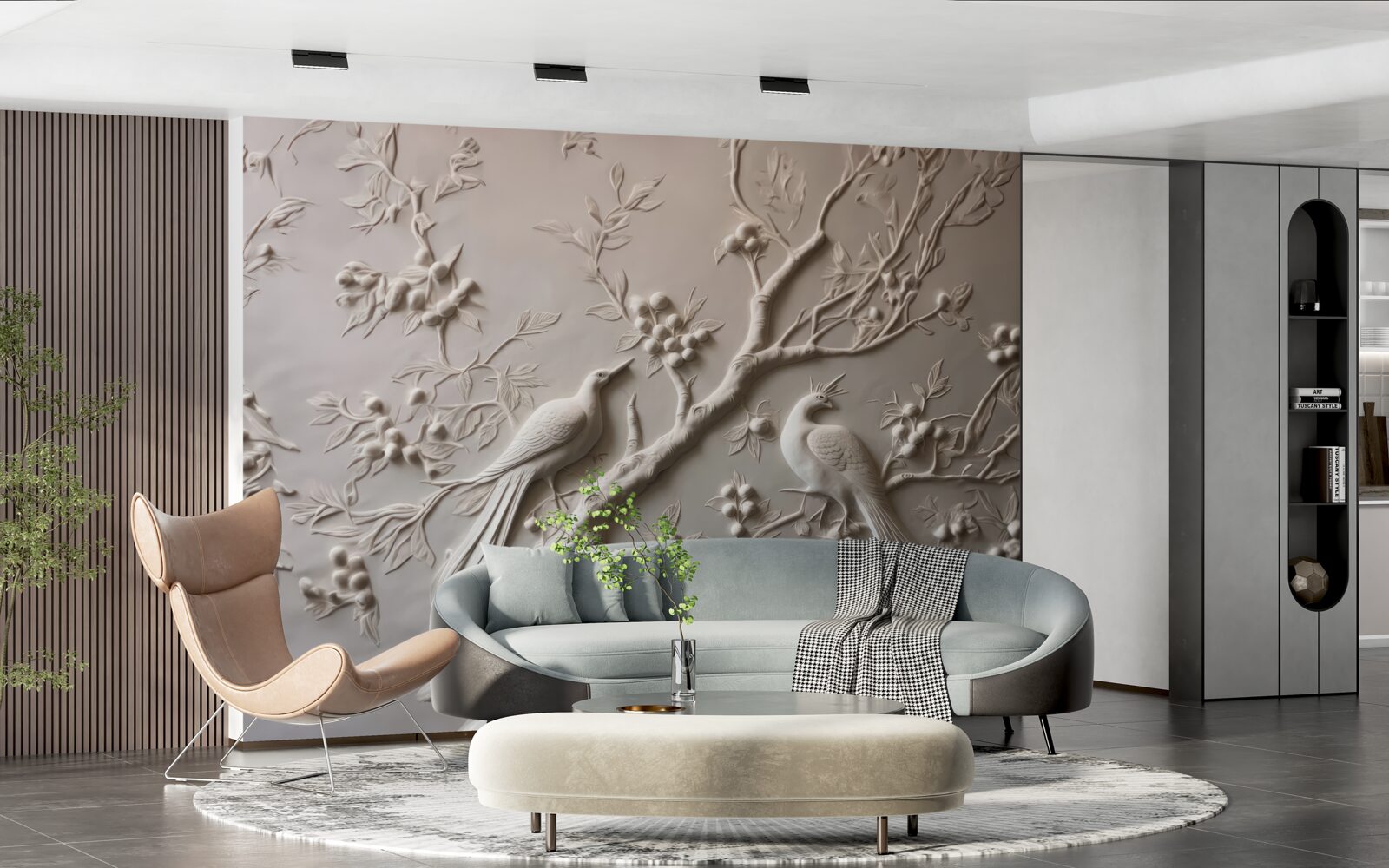 Fototapeta bujná vetva a vták