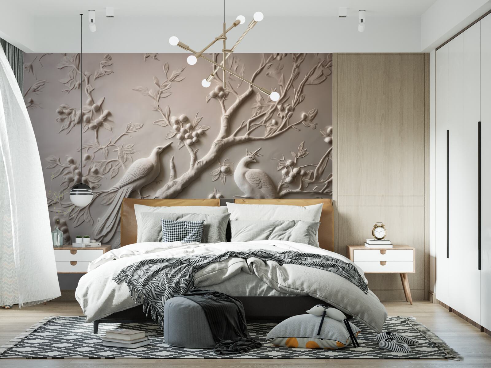 Fototapeta bujná vetva a vták