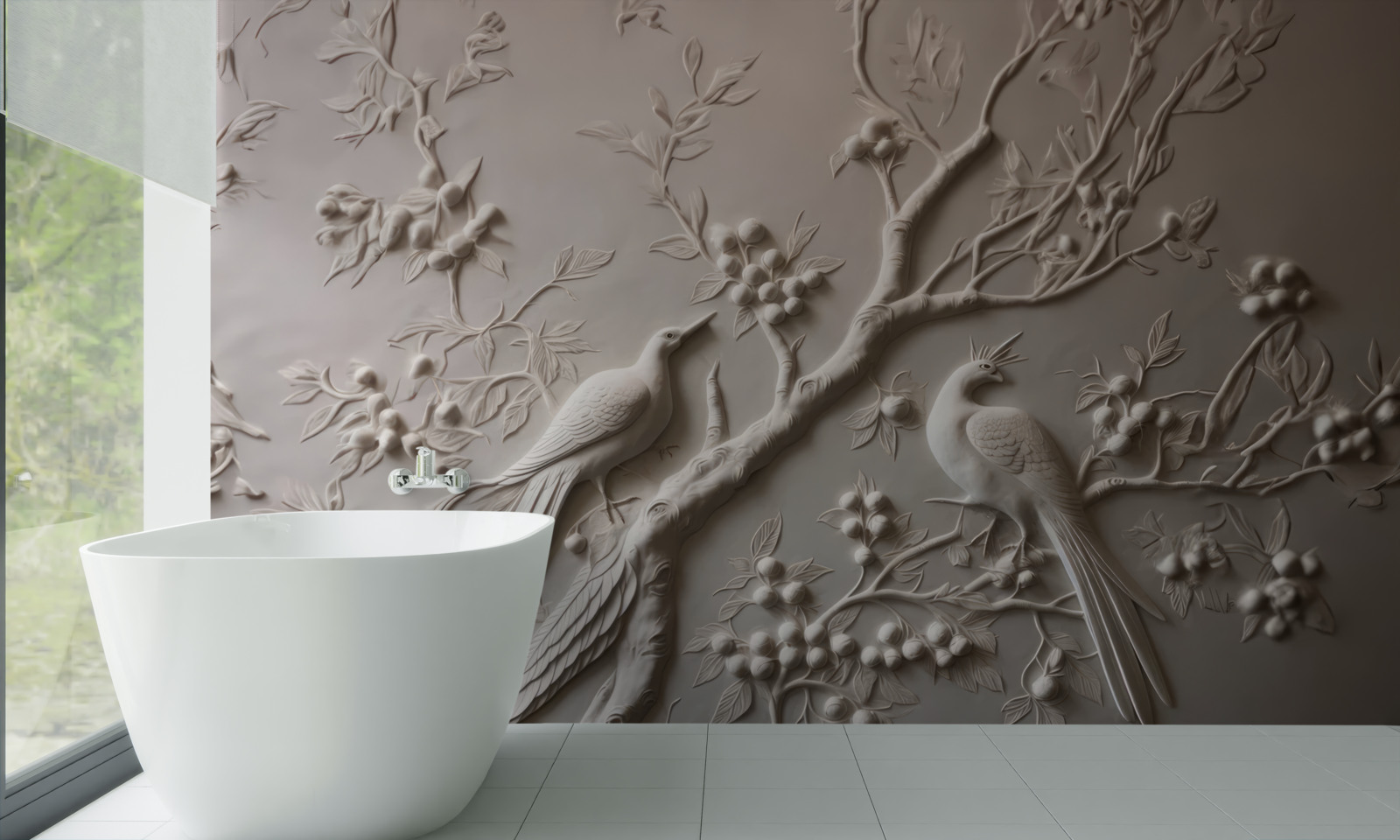 Fototapeta bujná vetva a vták