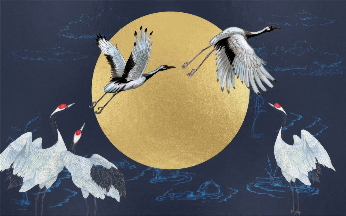 Fototapeta let bielych vtákov