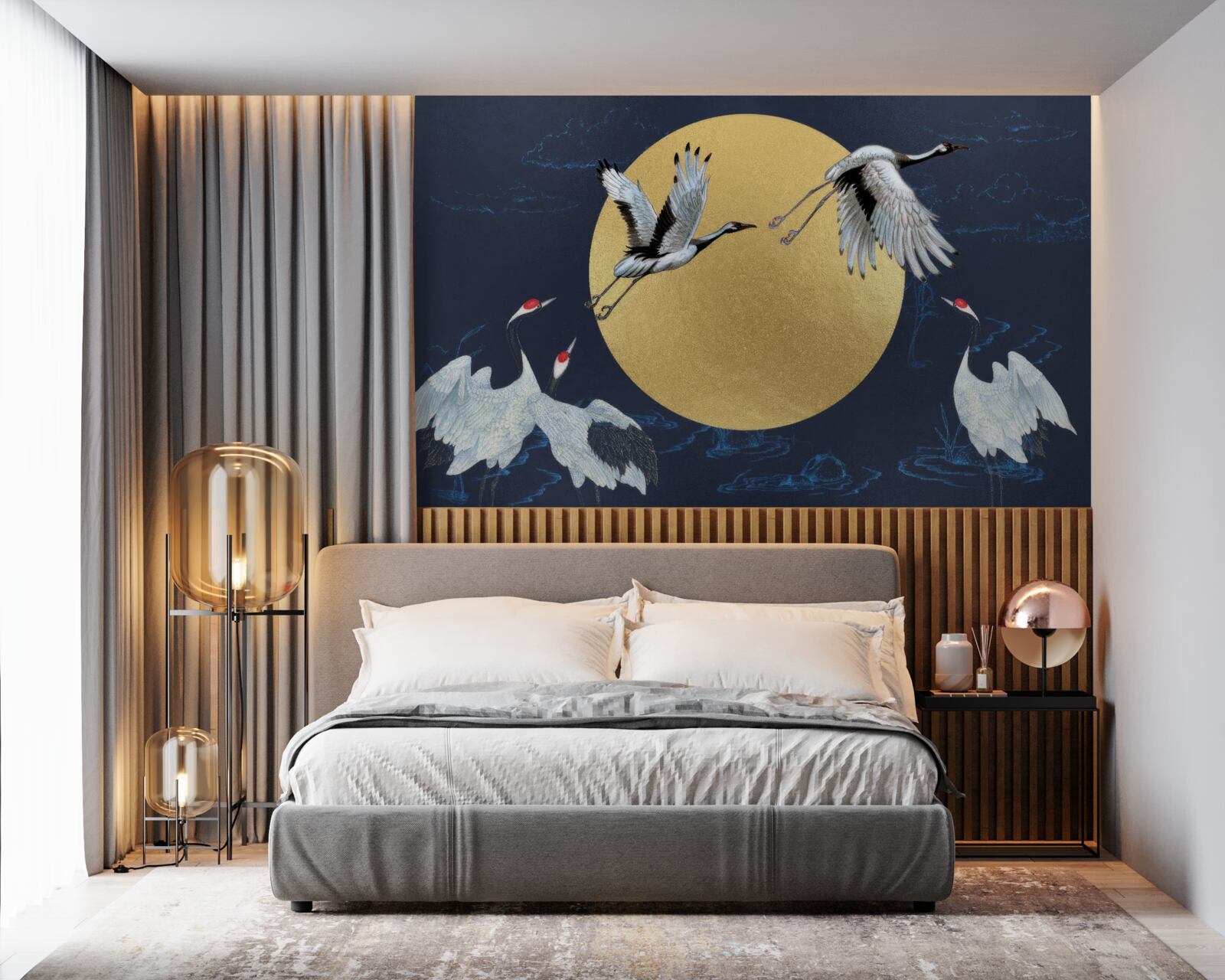 Fototapeta let bielych vtákov