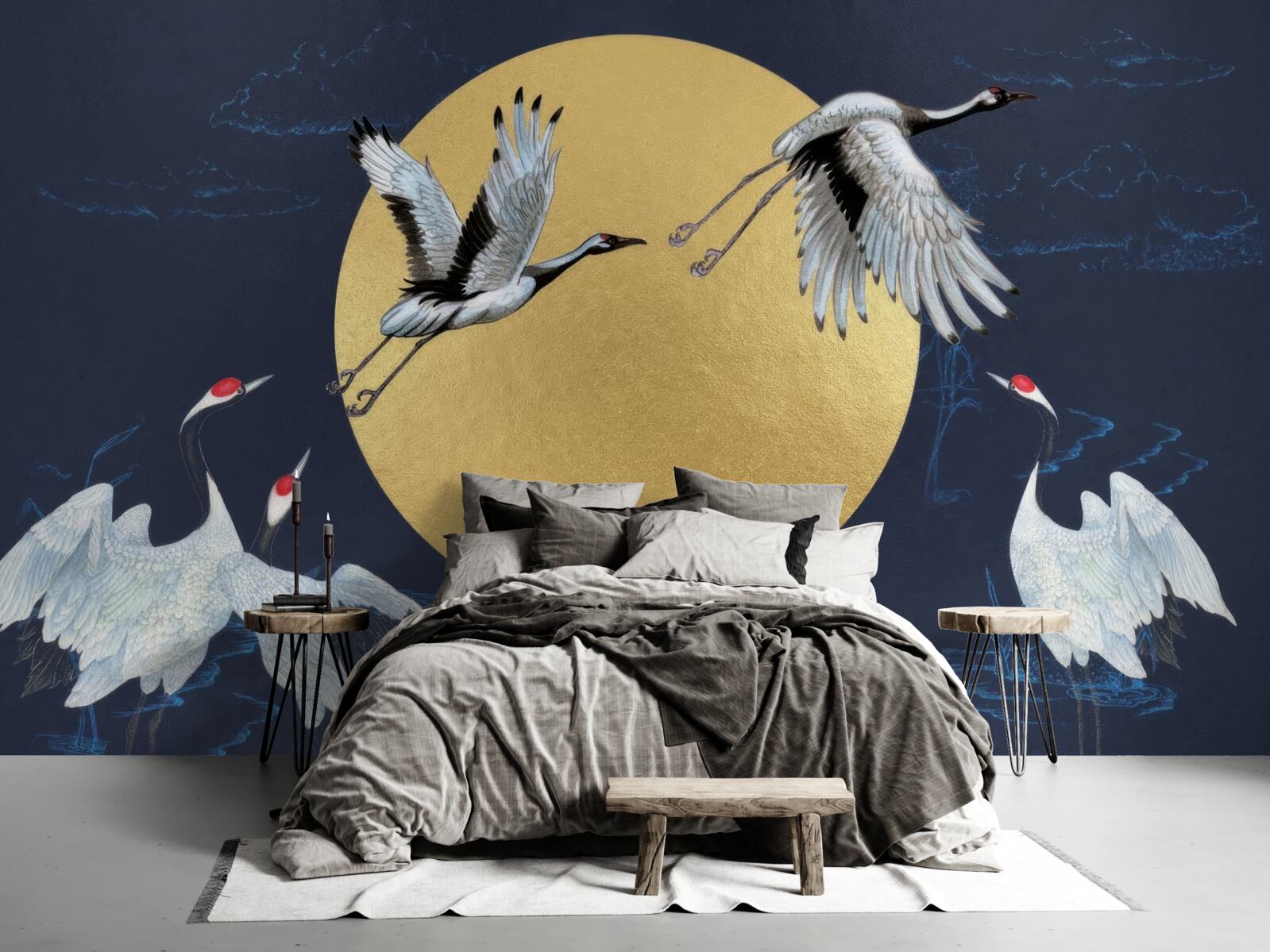 Fototapeta let bielych vtákov