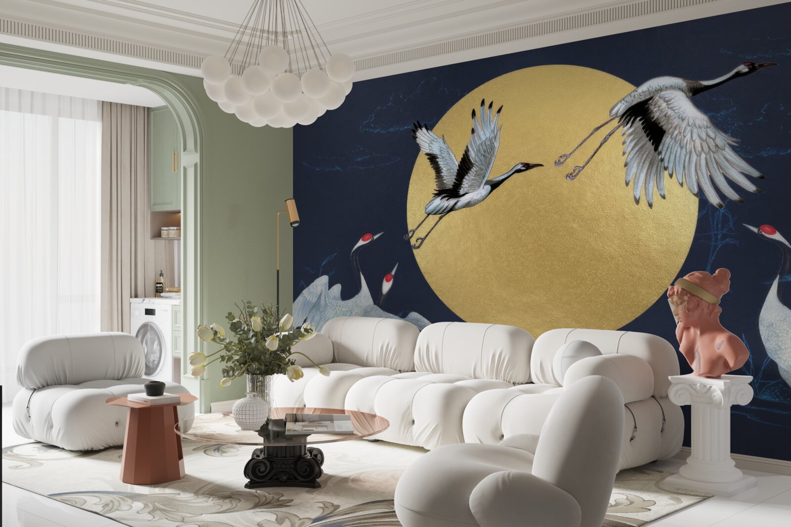 Fototapeta let bielych vtákov