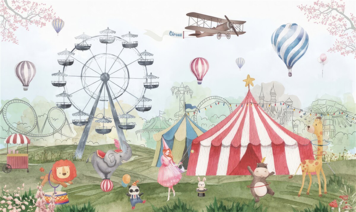 Fototapeta stanový cirkus a obrovské koleso