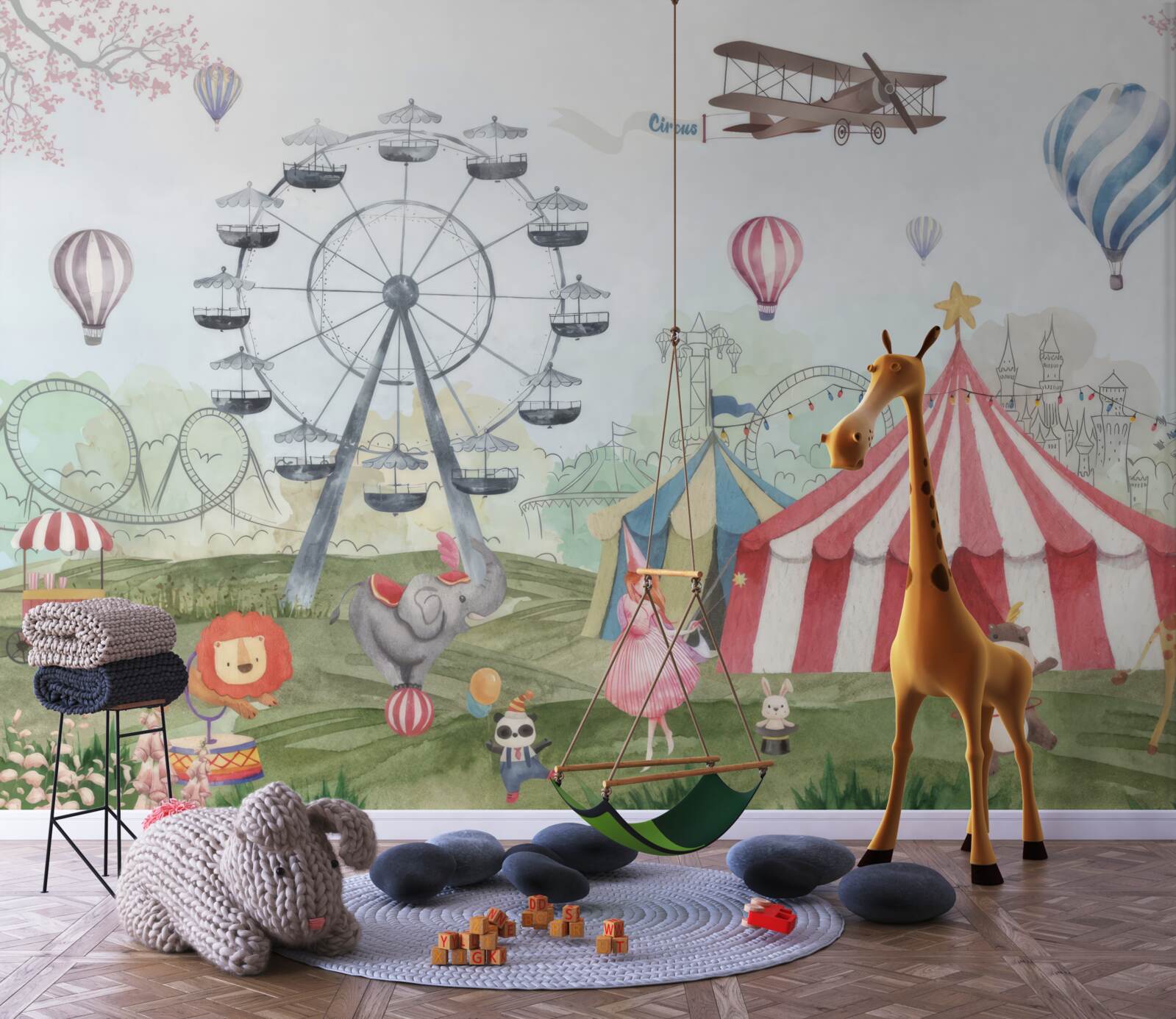 Fototapeta stanový cirkus a obrovské koleso