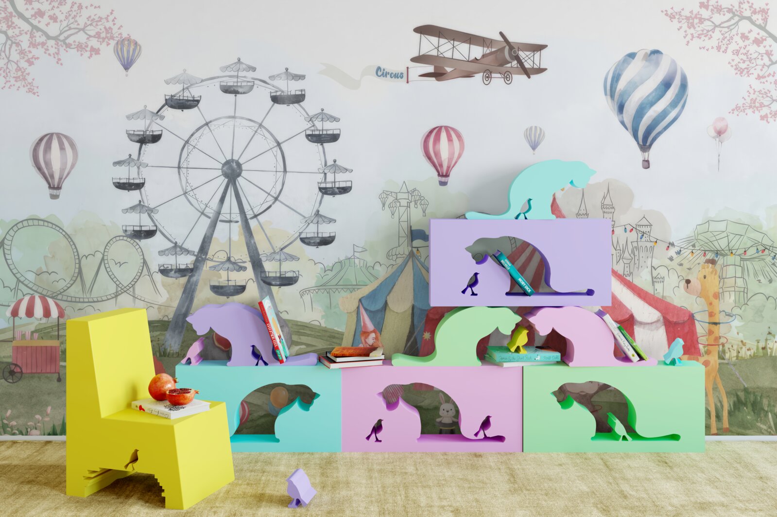 Fototapeta stanový cirkus a obrovské koleso