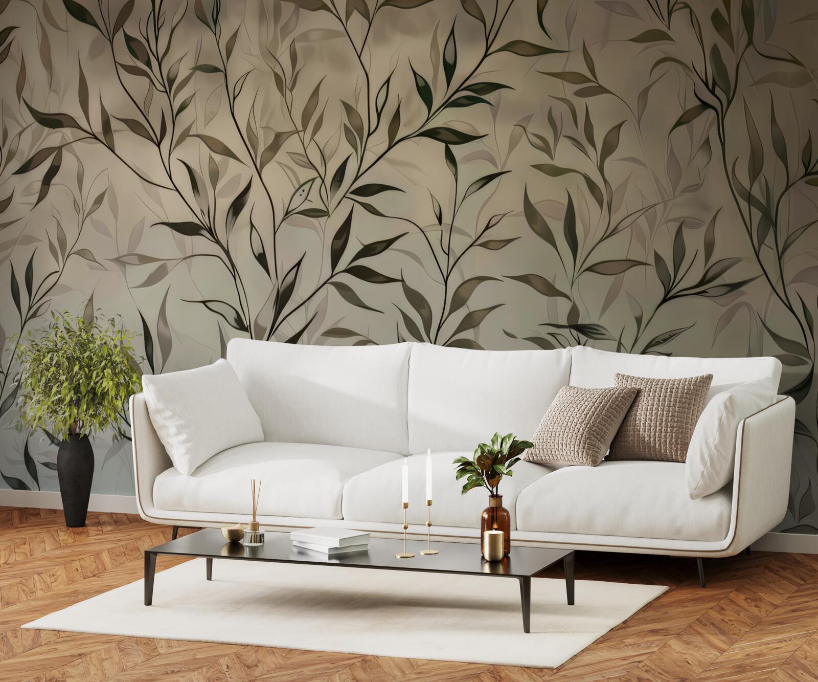 Fototapeta konáre s tenkými listami