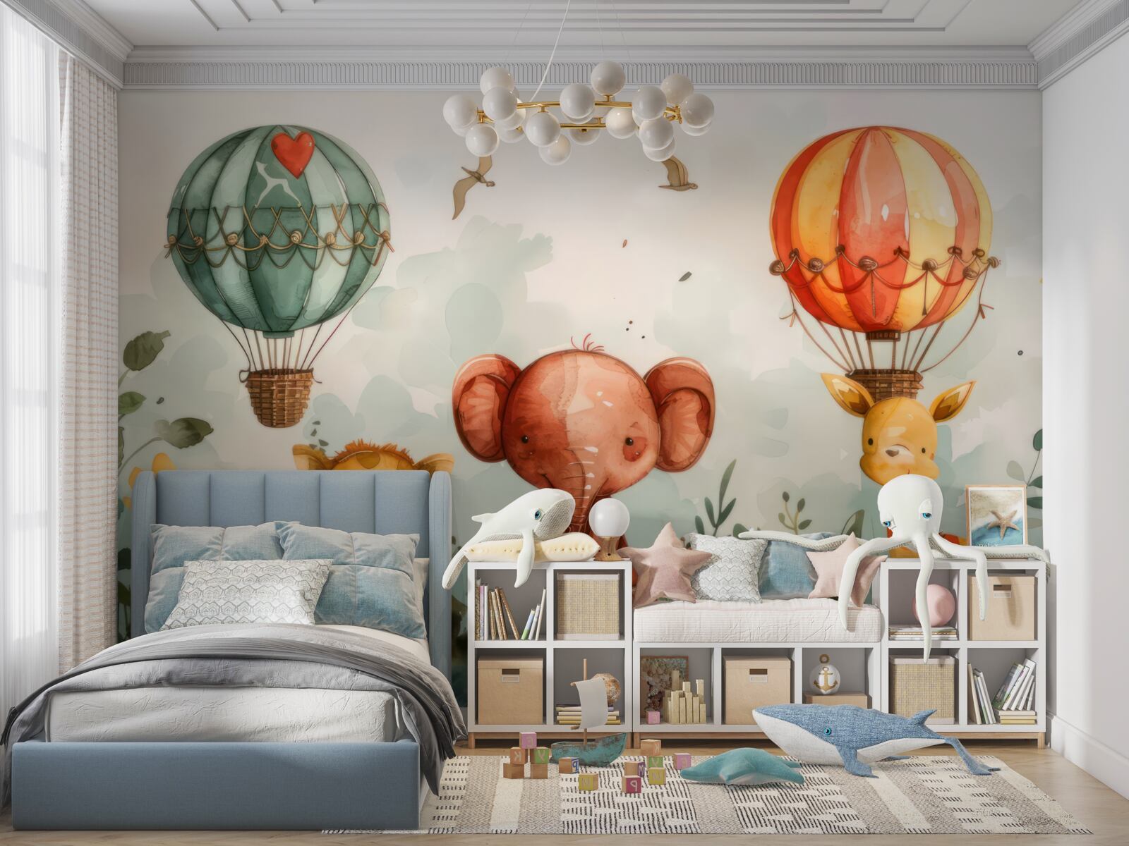 Fototapeta zvieratá je možné vidieť v pozadí balónov