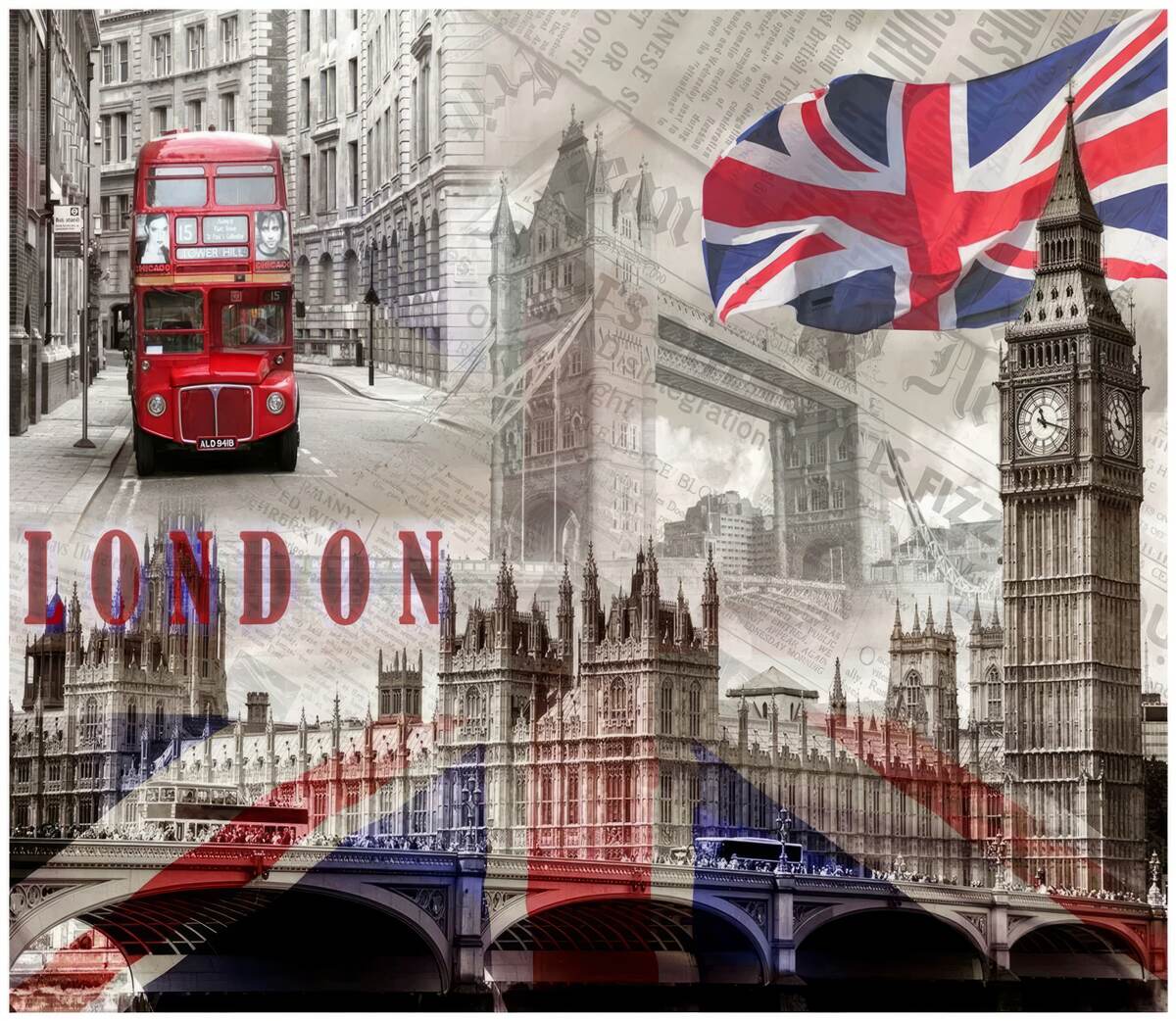 Fototapeta Londýnske turistické atrakcie