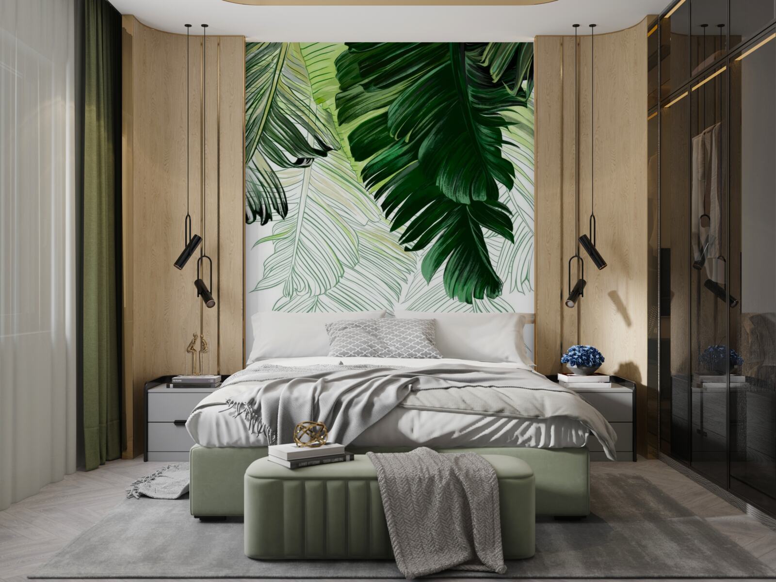 Fototapeta zelené odtiene veľkých listov paprade