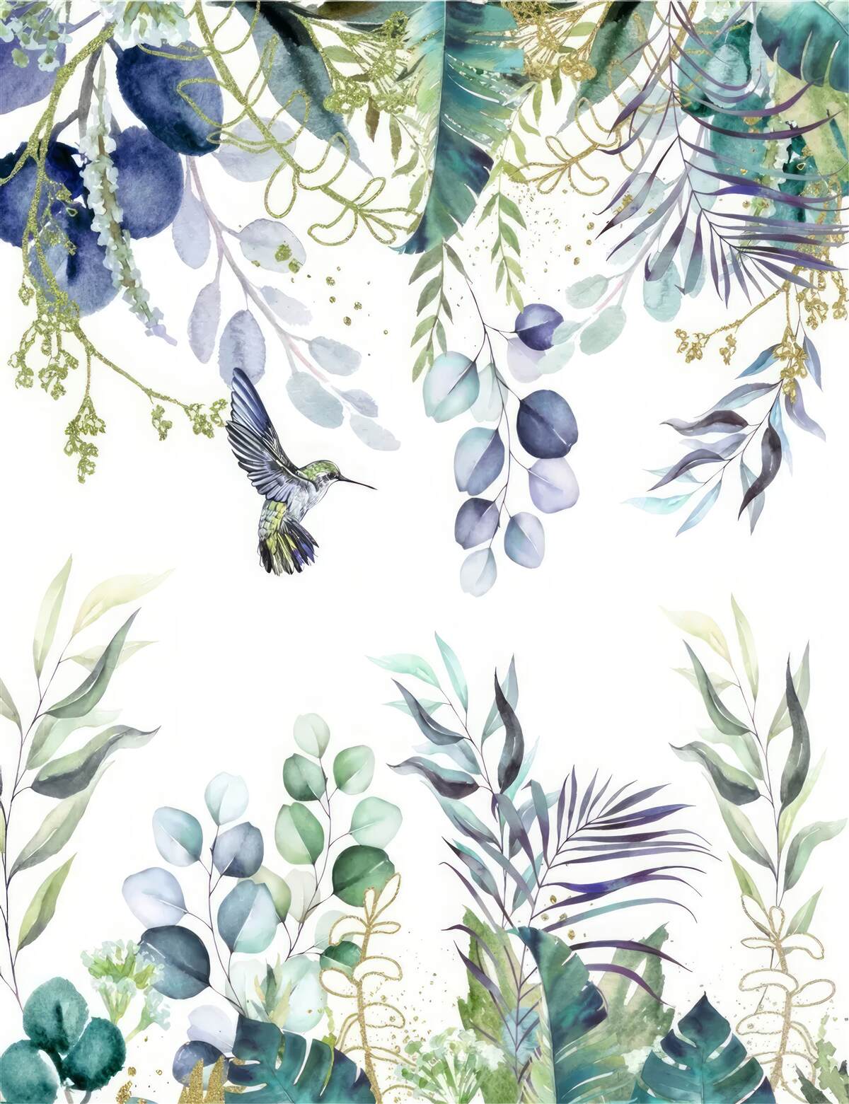 Fototapeta rastliny obklopujú kolibríky