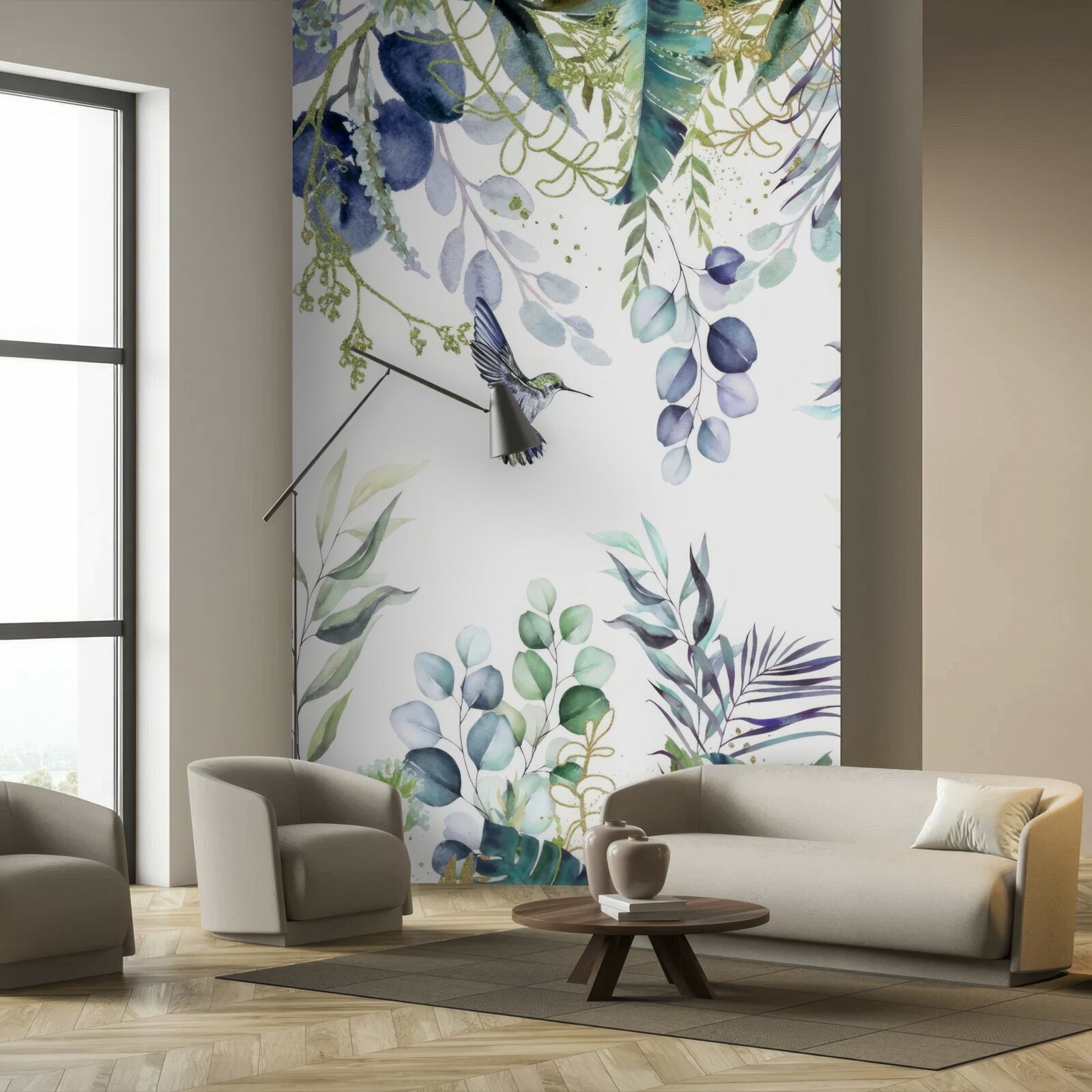 Fototapeta rastliny obklopujú kolibríky