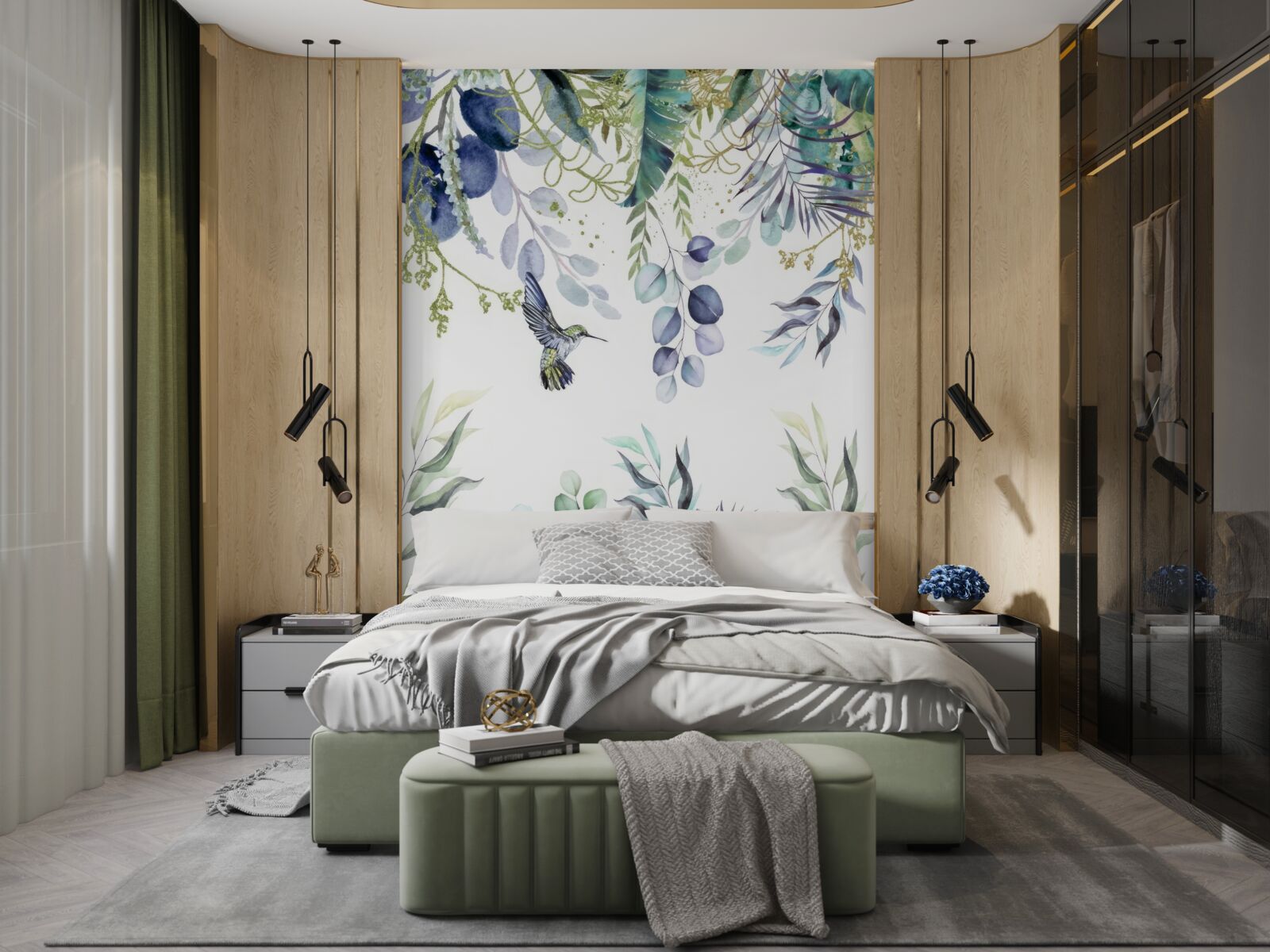 Fototapeta rastliny obklopujú kolibríky