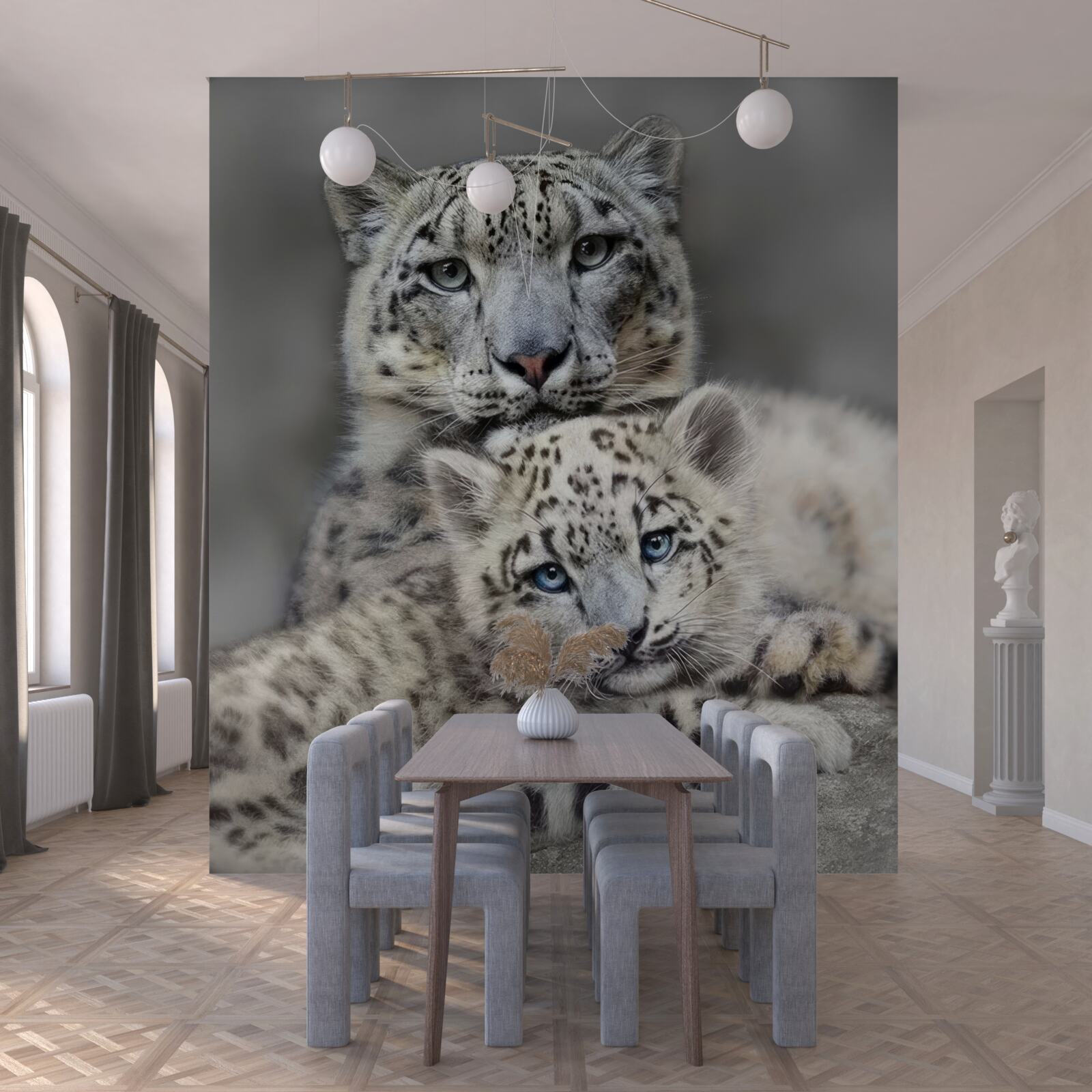 Fototapeta leopard s mláďaťom