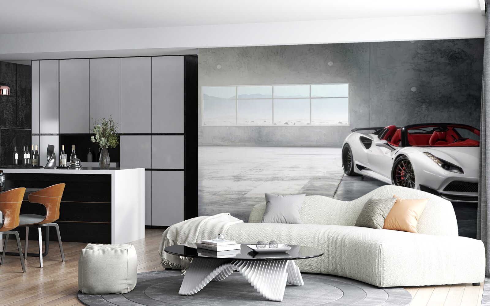 Fototapeta biely športový kabriolet