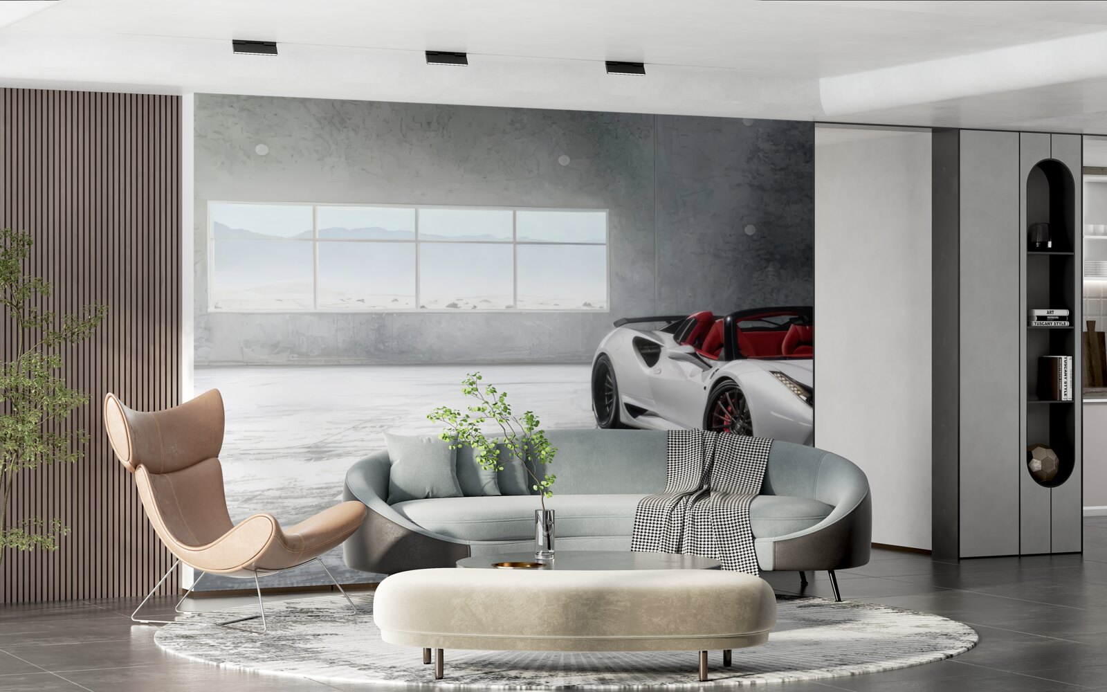 Fototapeta biely športový kabriolet