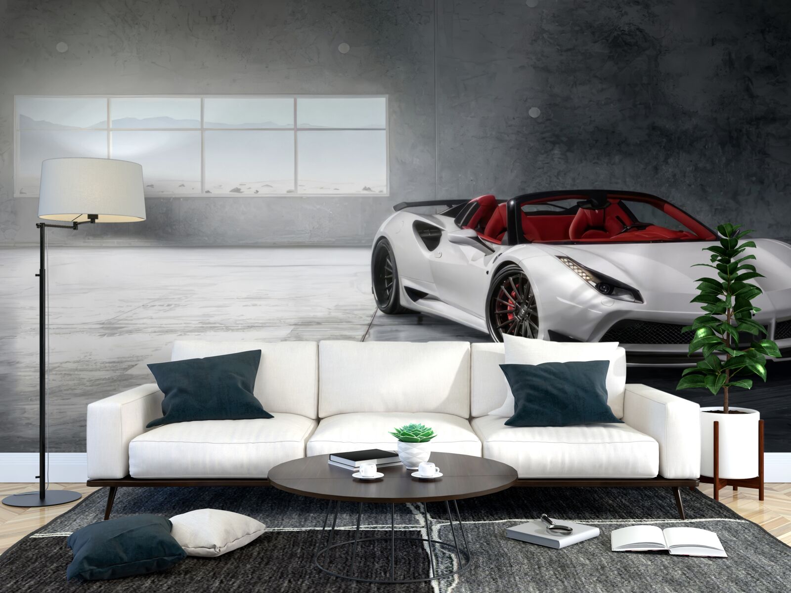 Fototapeta biely športový kabriolet