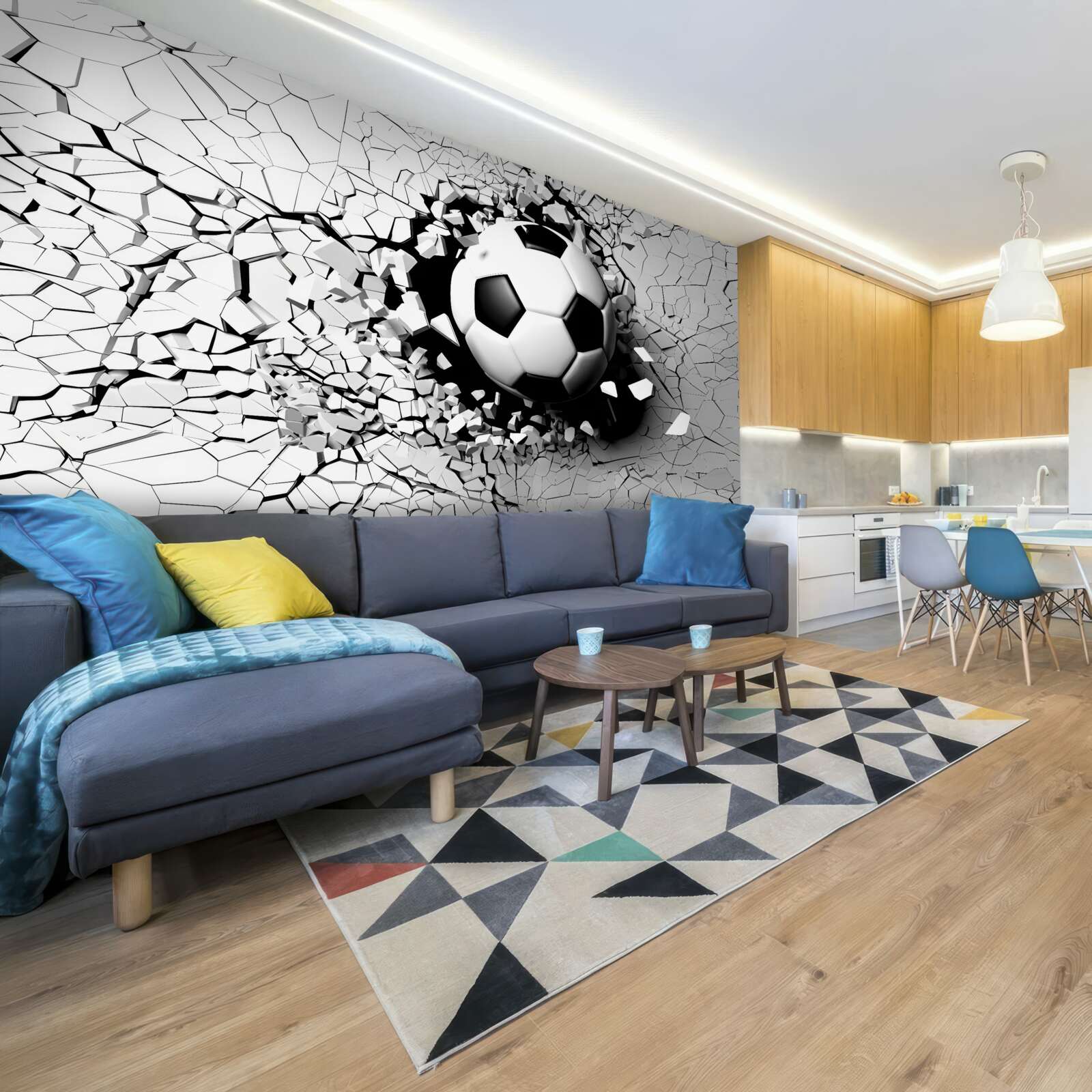 Fototapeta futbalová lopta preletí cez bariéru