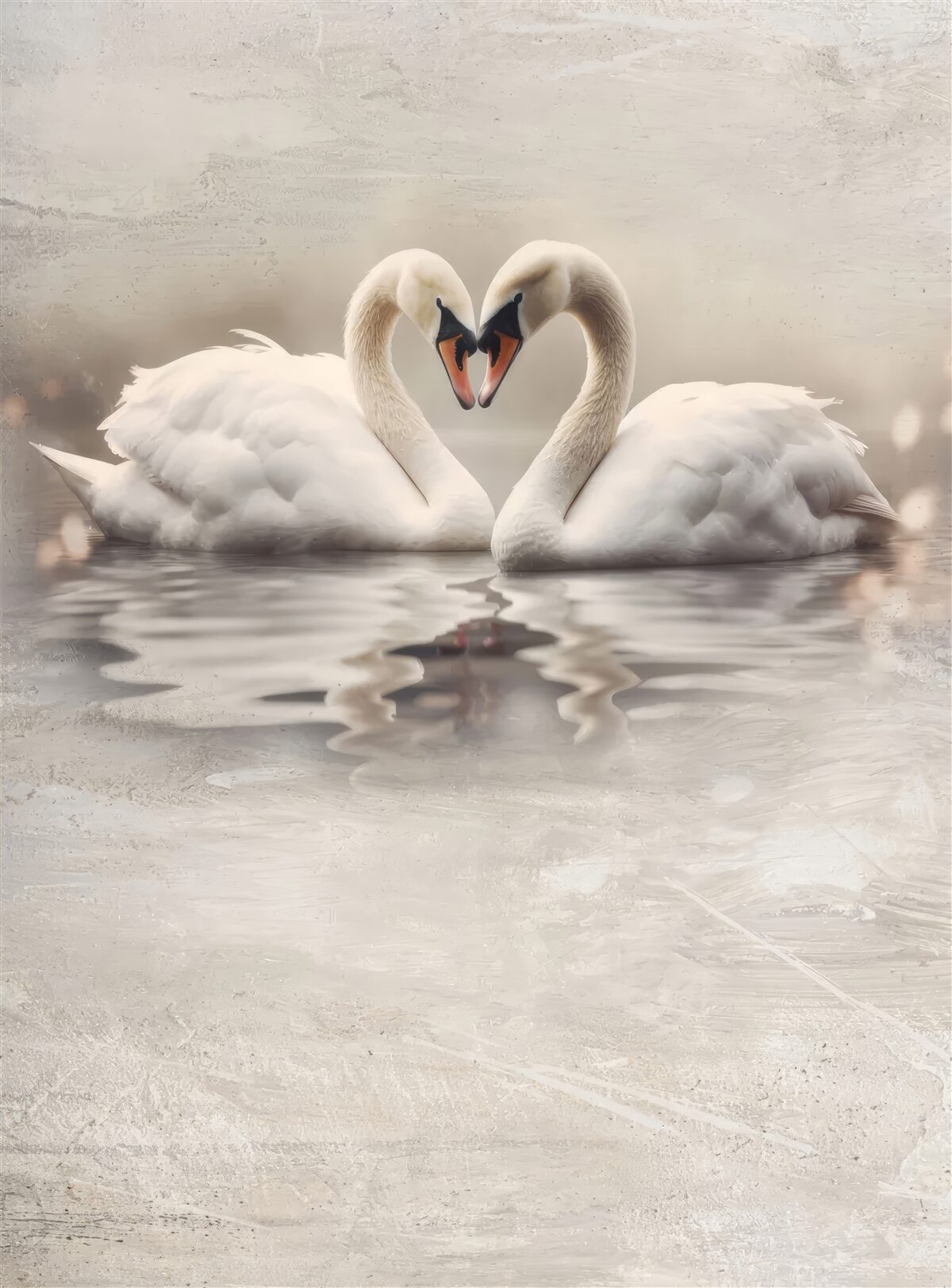 Fototapeta pár snehobielych labutí