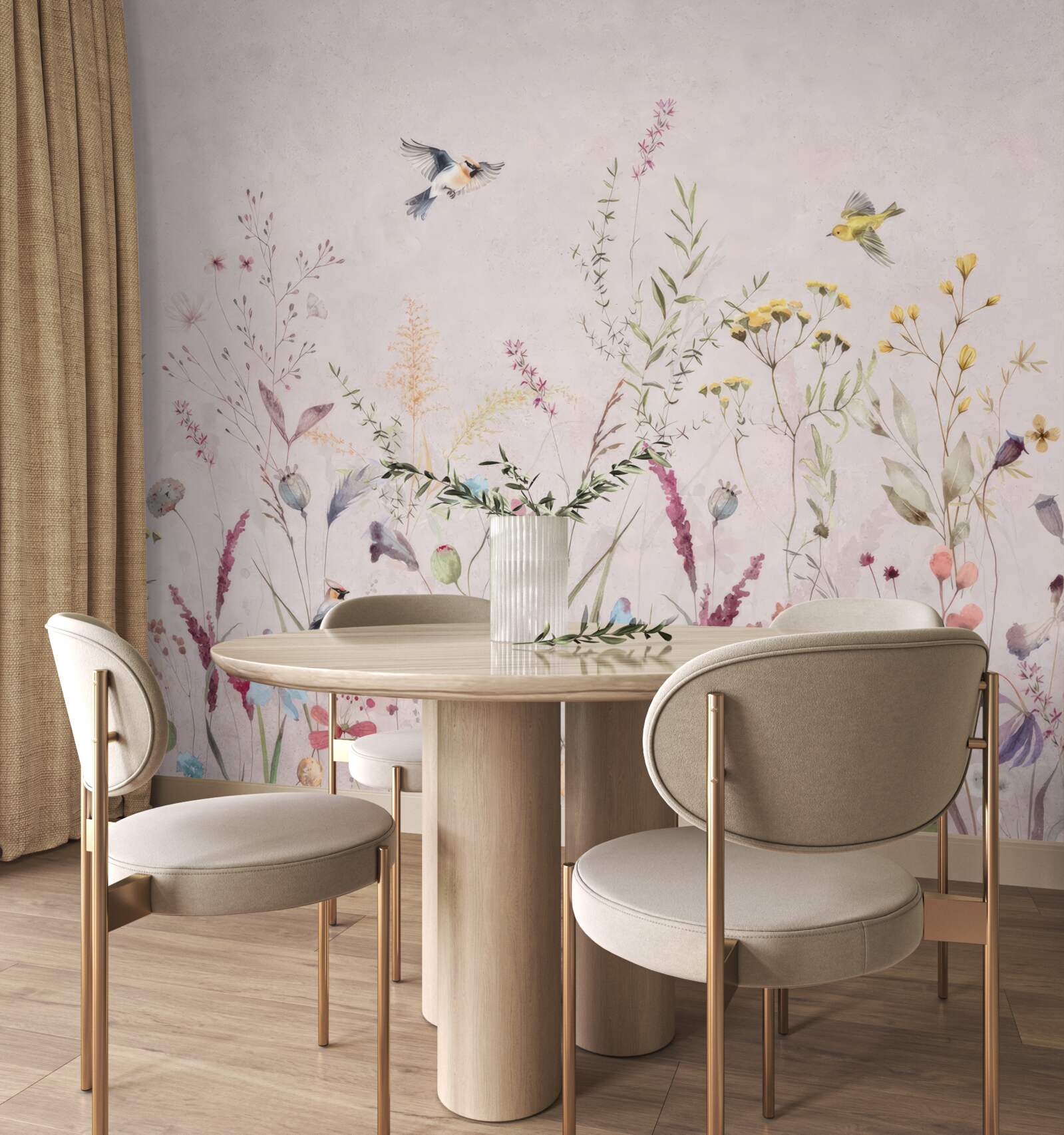 Fototapeta kvety a vtáky