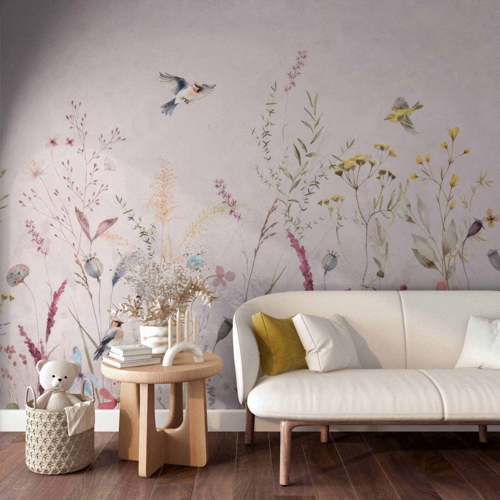 Fototapeta kvety a vtáky