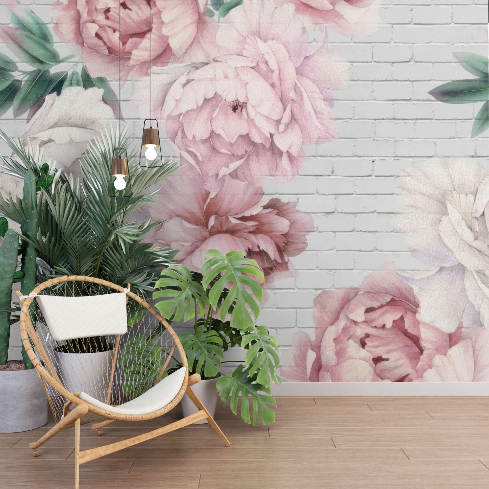 Fototapeta pivonky s ružovými a bielymi kvetmi