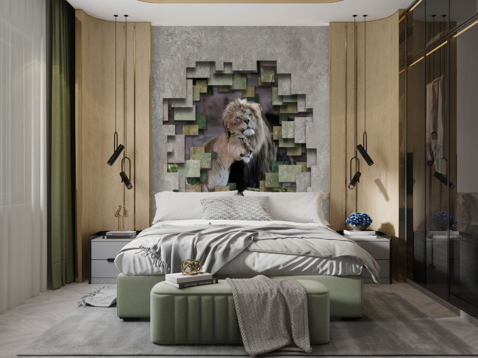 Fototapeta lev a levica sa spojili