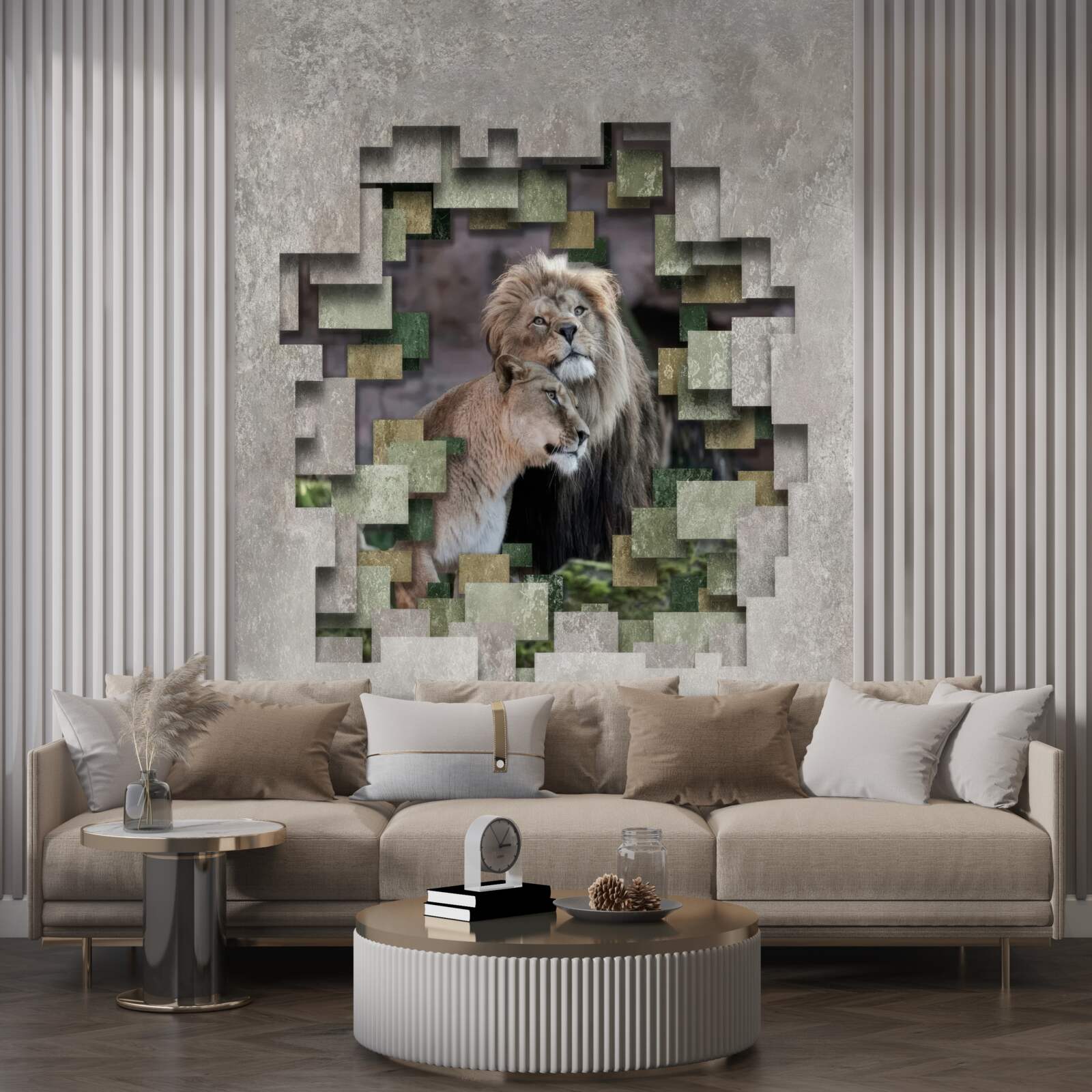 Fototapeta lev a levica sa spojili