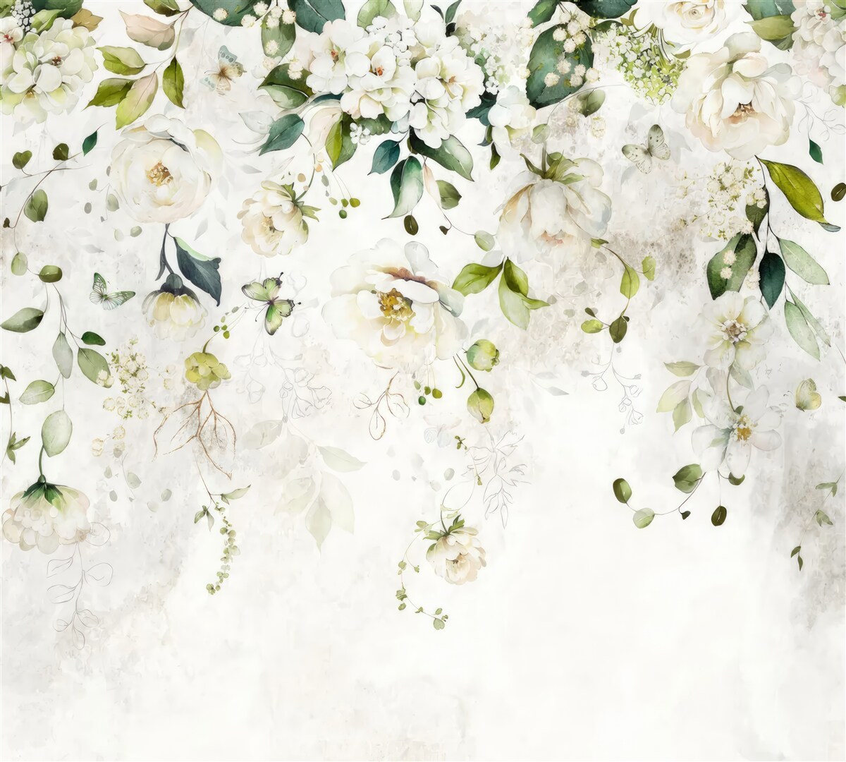 Fototapeta dolu visia konáre zdobené bielymi kvetmi