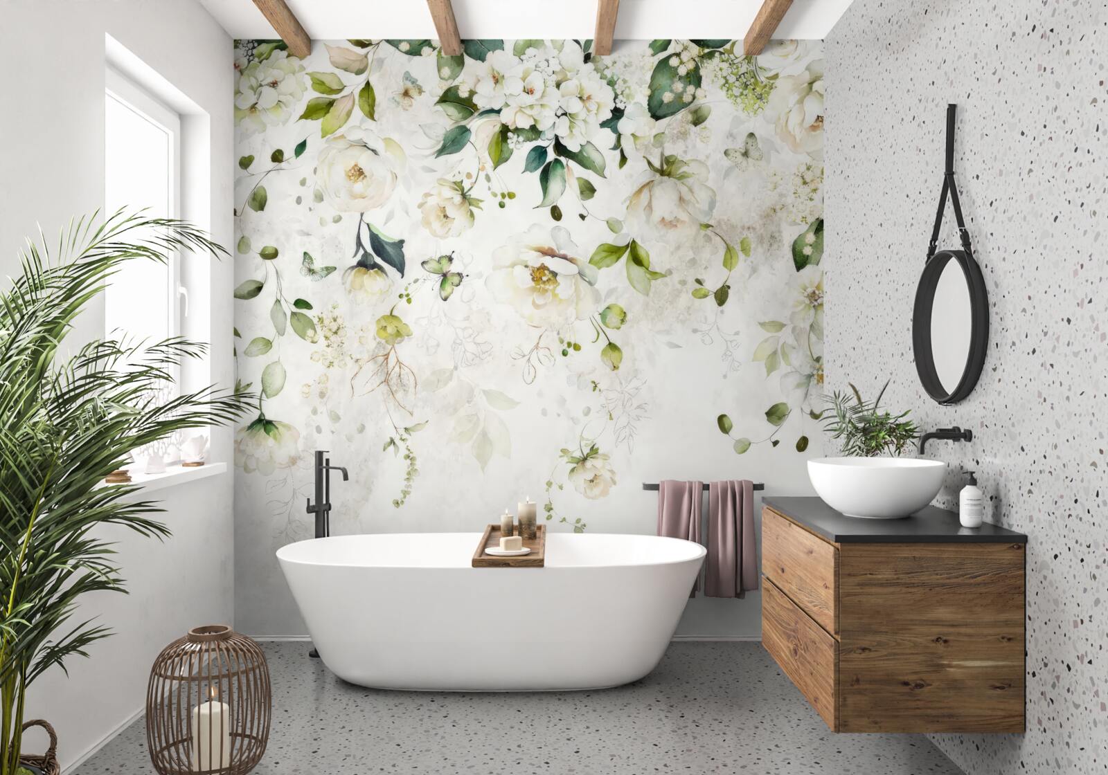 Fototapeta dolu visia konáre zdobené bielymi kvetmi