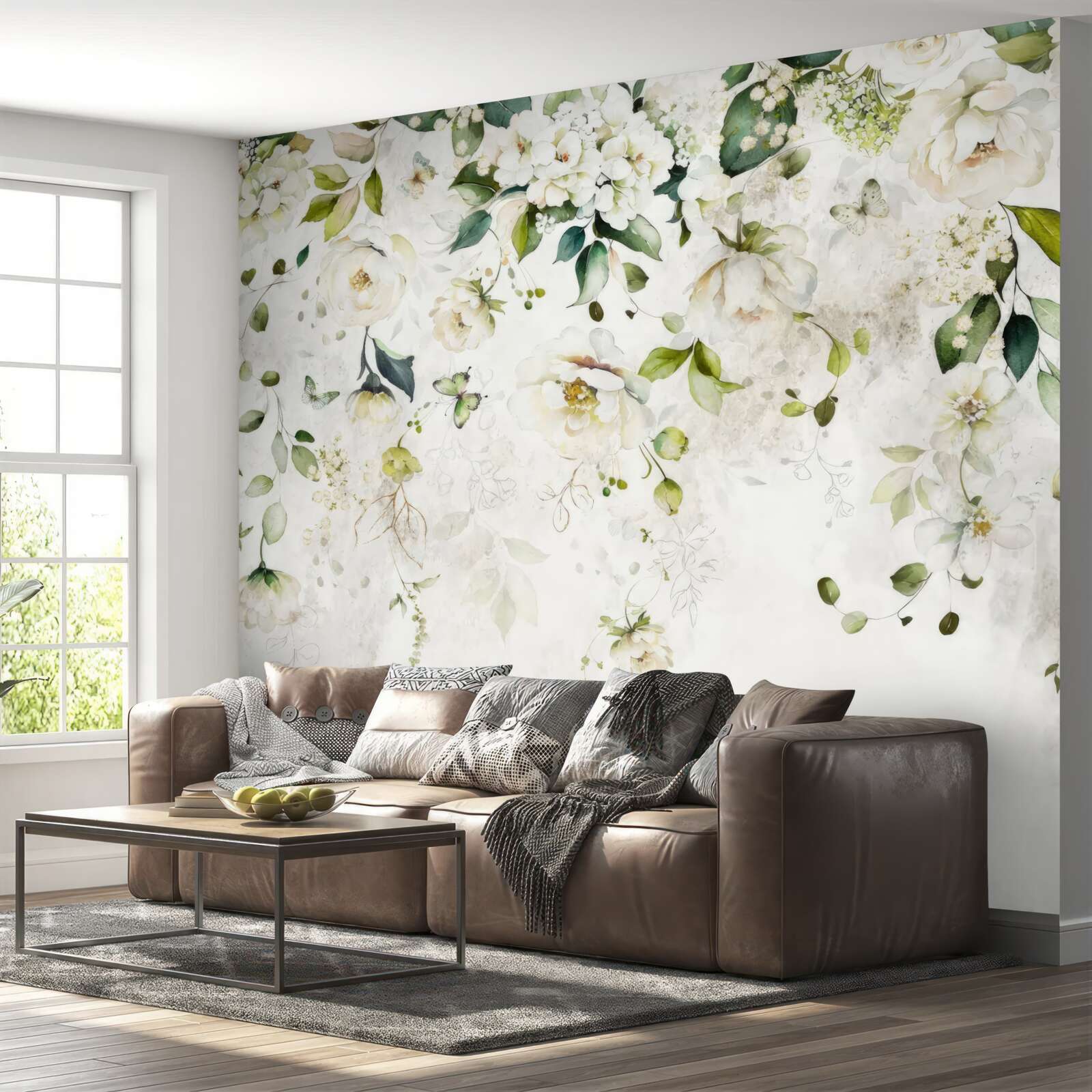 Fototapeta dolu visia konáre zdobené bielymi kvetmi