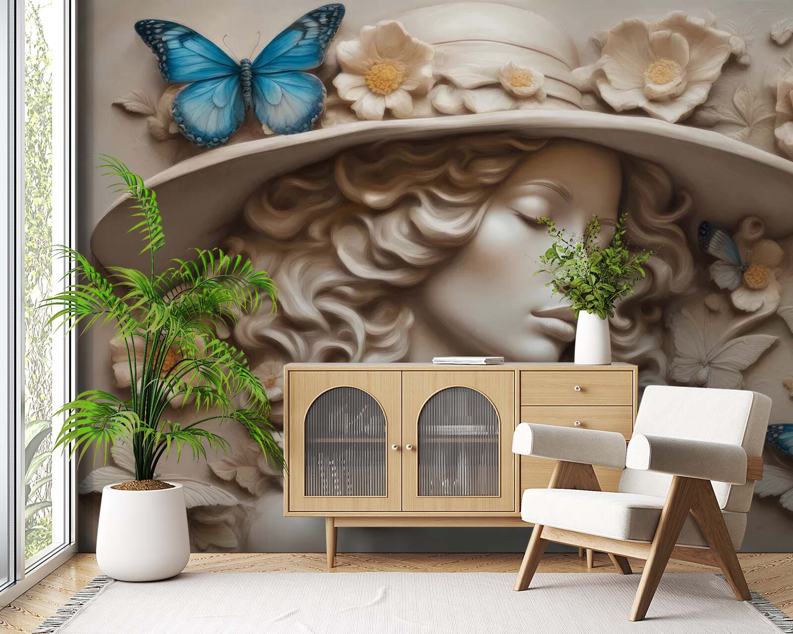 Fototapeta dievča v klobúku a so zavretými očami