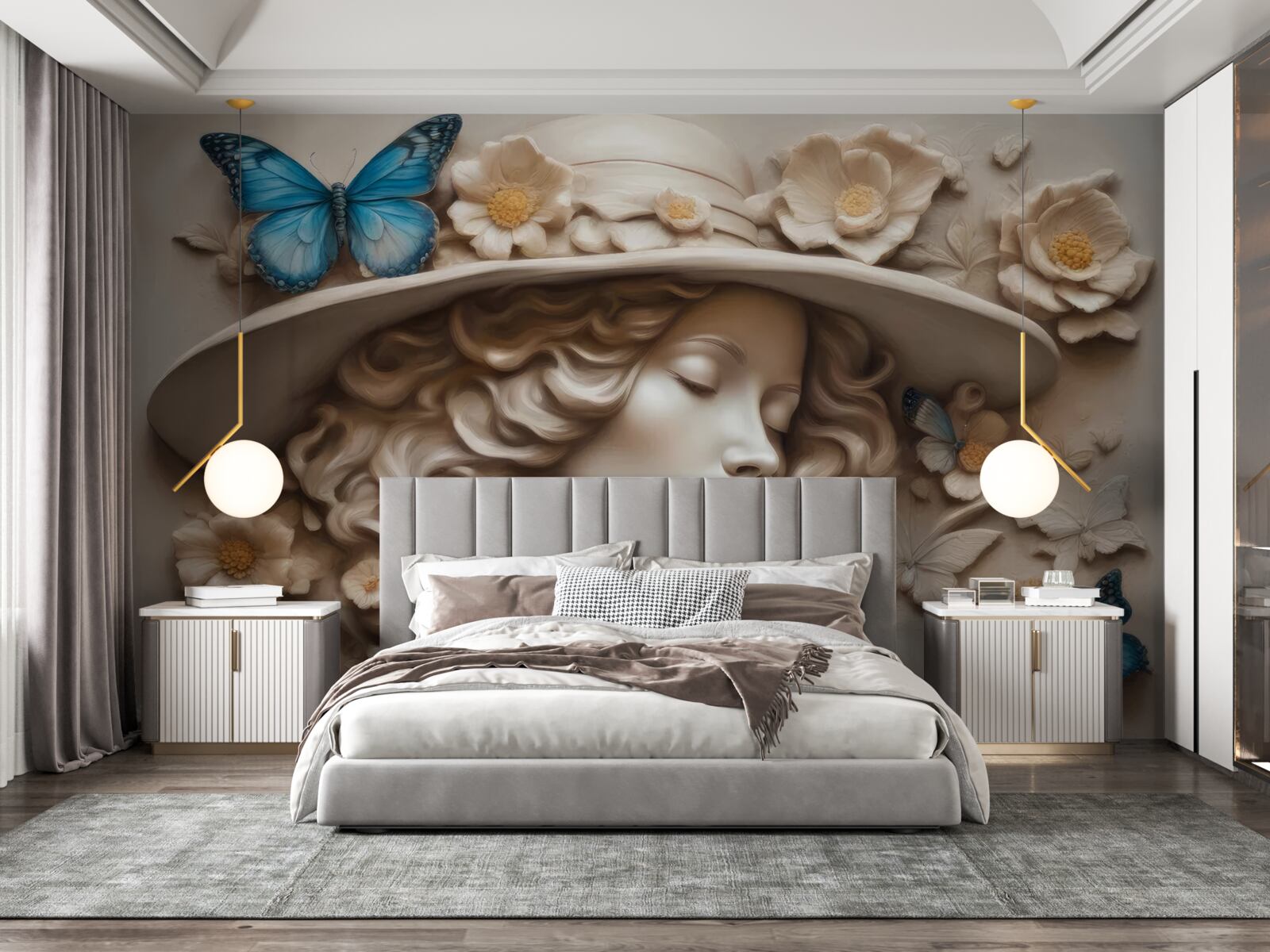 Fototapeta dievča v klobúku a so zavretými očami